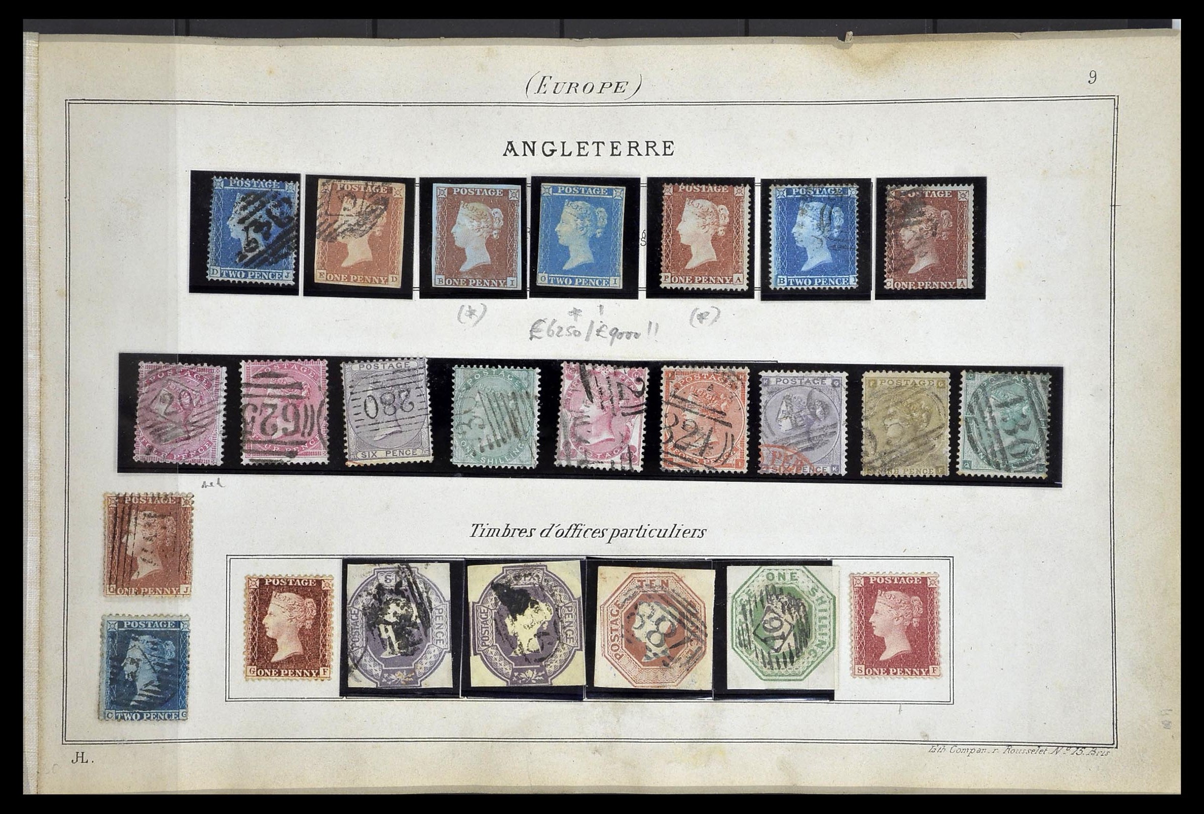 34354 001 - Stamp collection 34354 Great Britain 1841-1862.