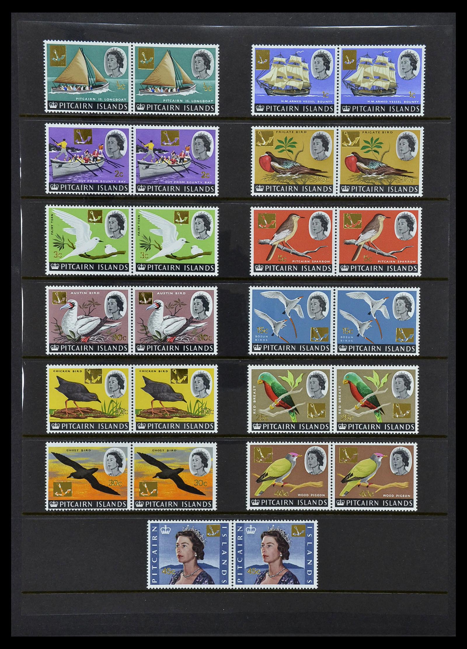 34355 004 - Postzegelverzameling 34355 Pitcairn 1940-1998.