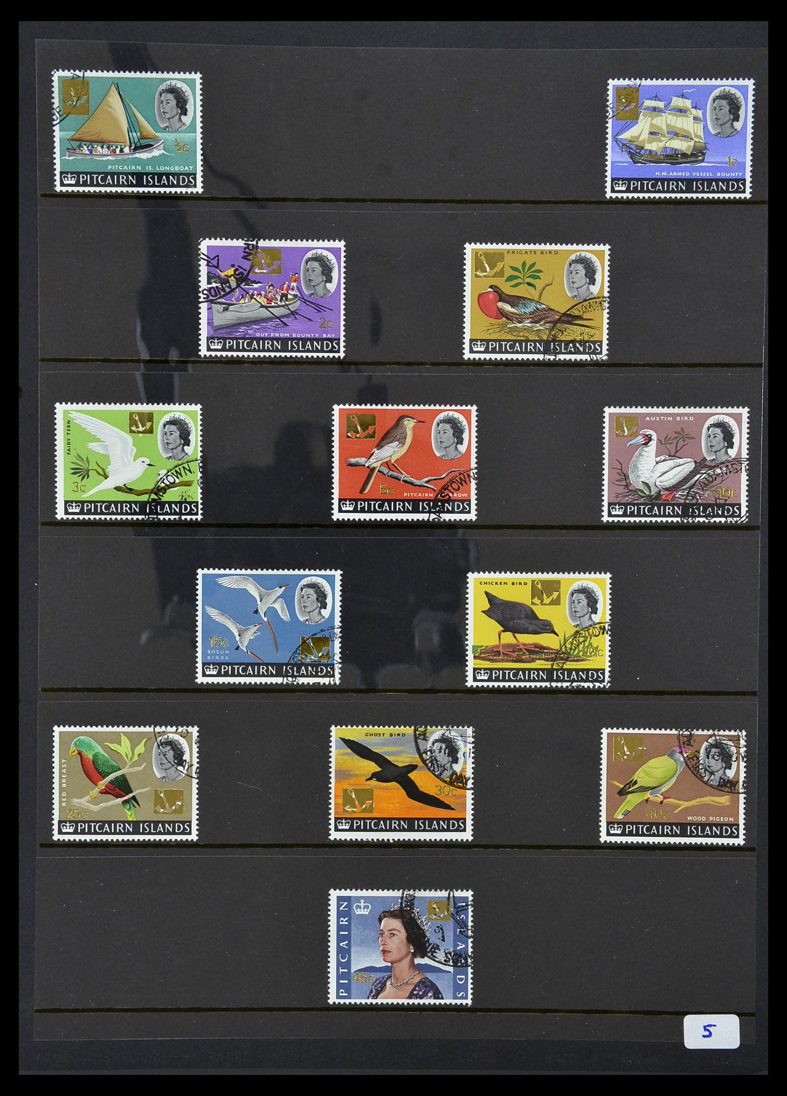 34355 005 - Postzegelverzameling 34355 Pitcairn 1940-1998.