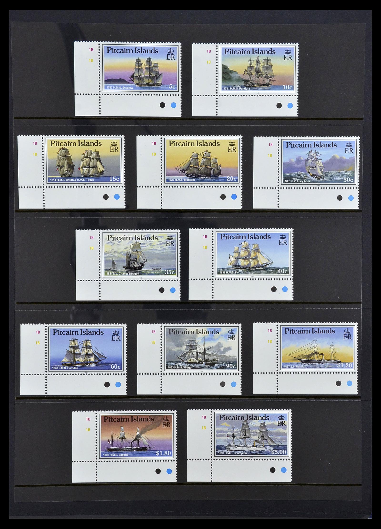 34355 013 - Postzegelverzameling 34355 Pitcairn 1940-1998.