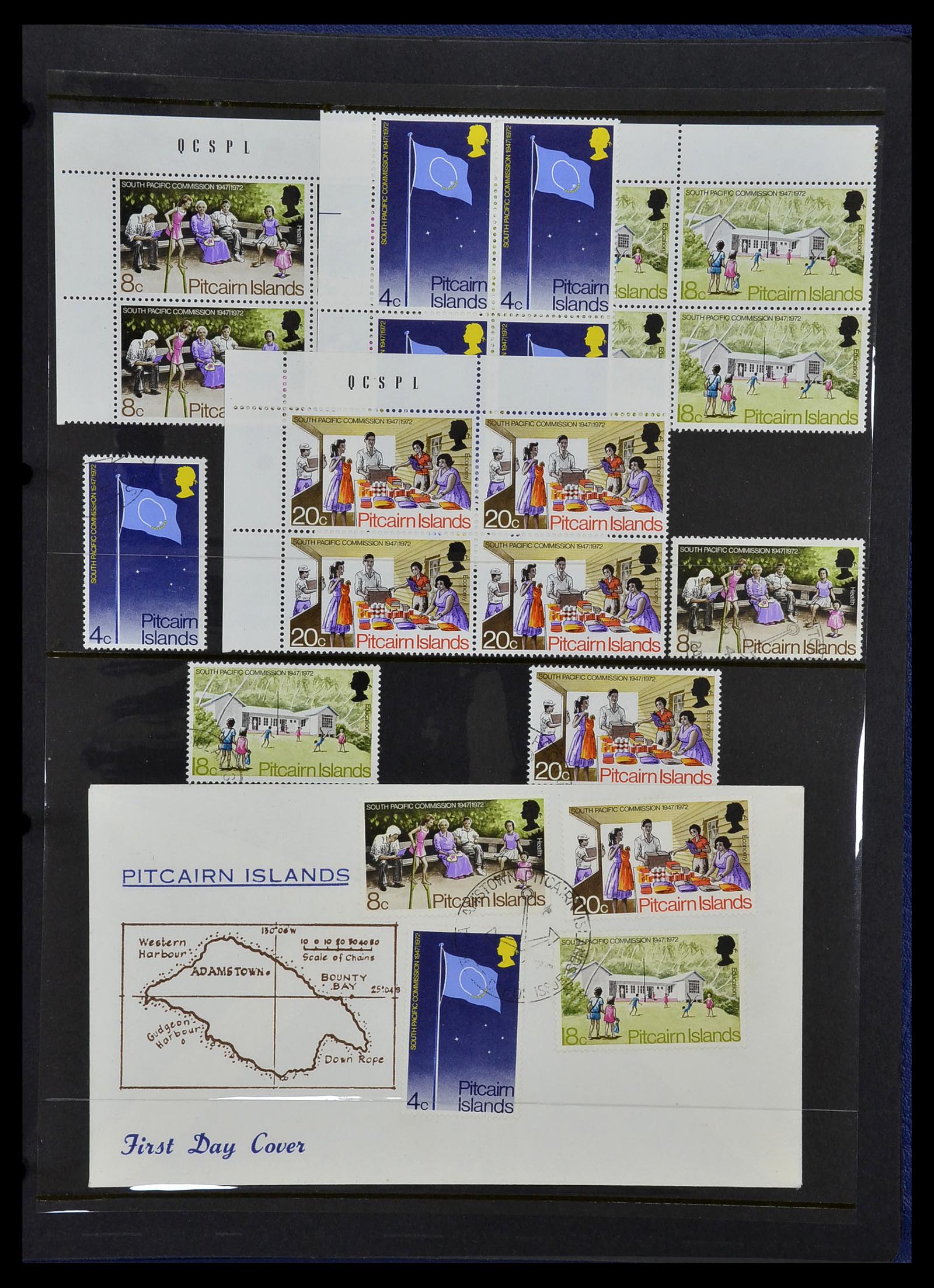 34355 035 - Postzegelverzameling 34355 Pitcairn 1940-1998.