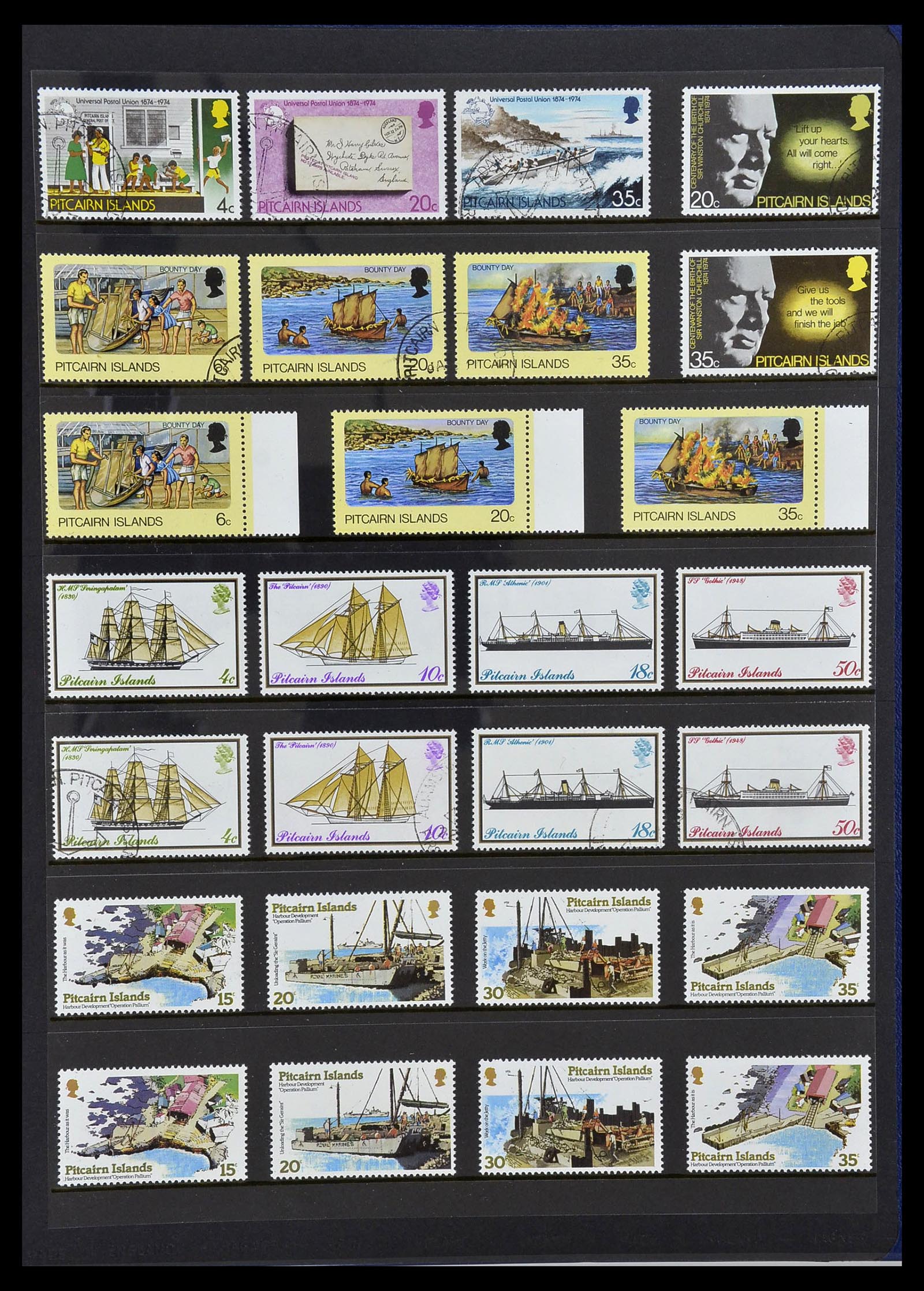 34355 048 - Postzegelverzameling 34355 Pitcairn 1940-1998.