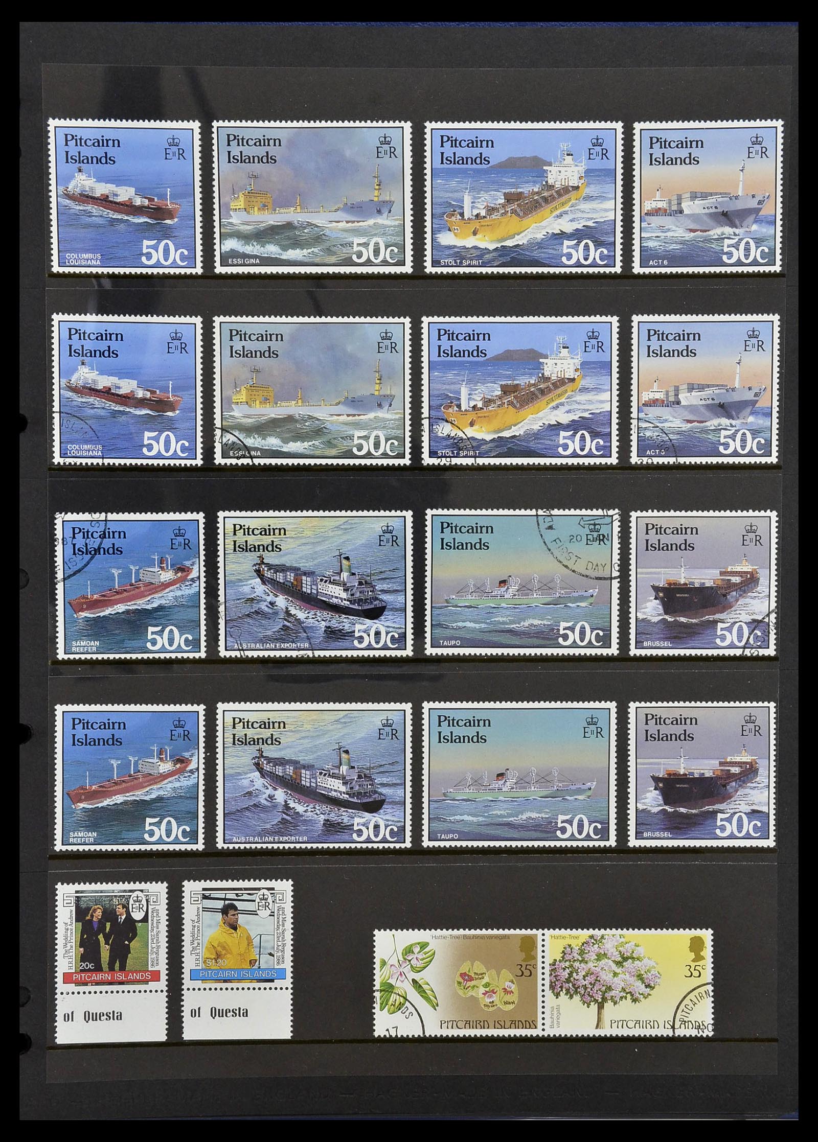 34355 058 - Postzegelverzameling 34355 Pitcairn 1940-1998.