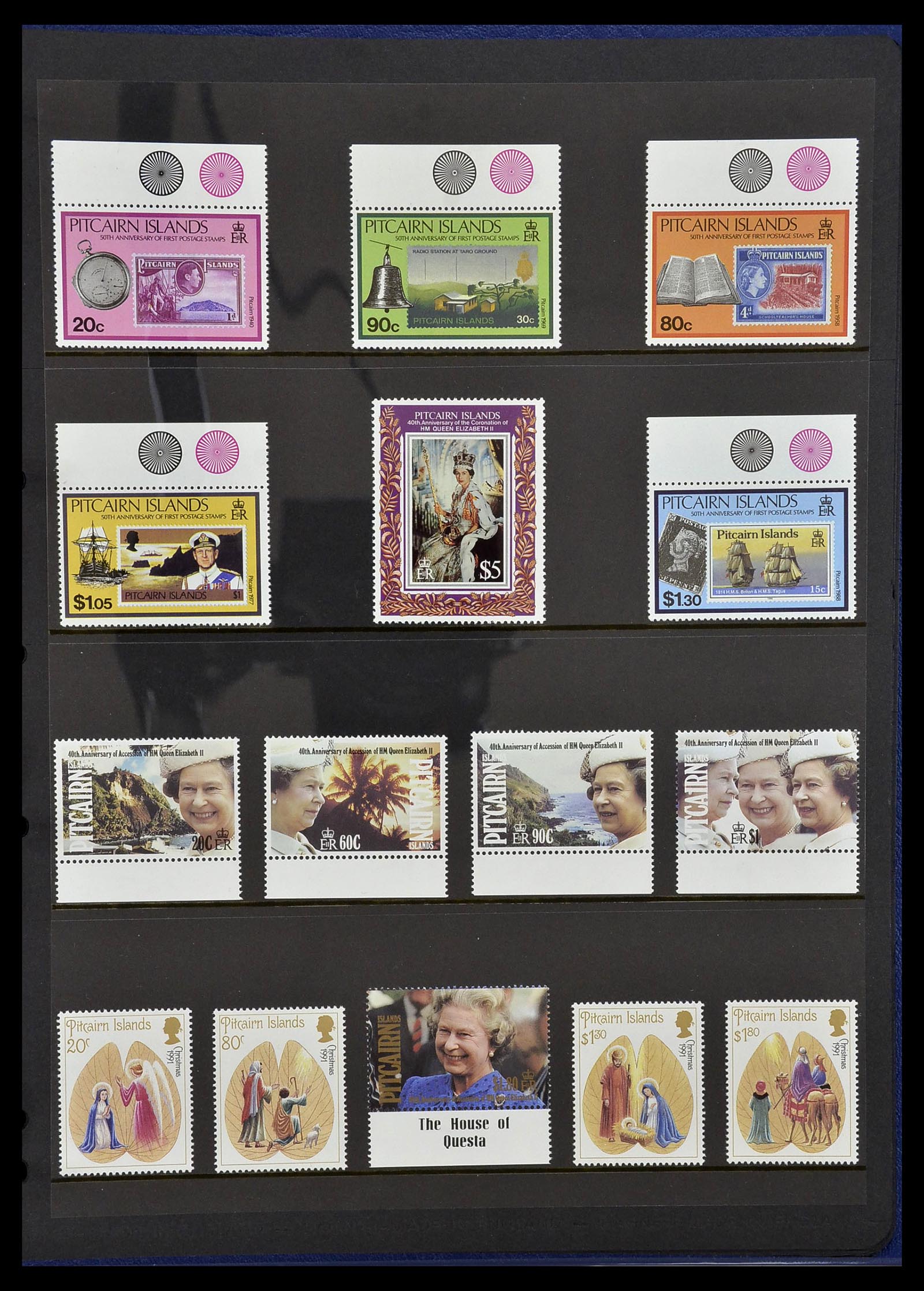 34355 068 - Postzegelverzameling 34355 Pitcairn 1940-1998.