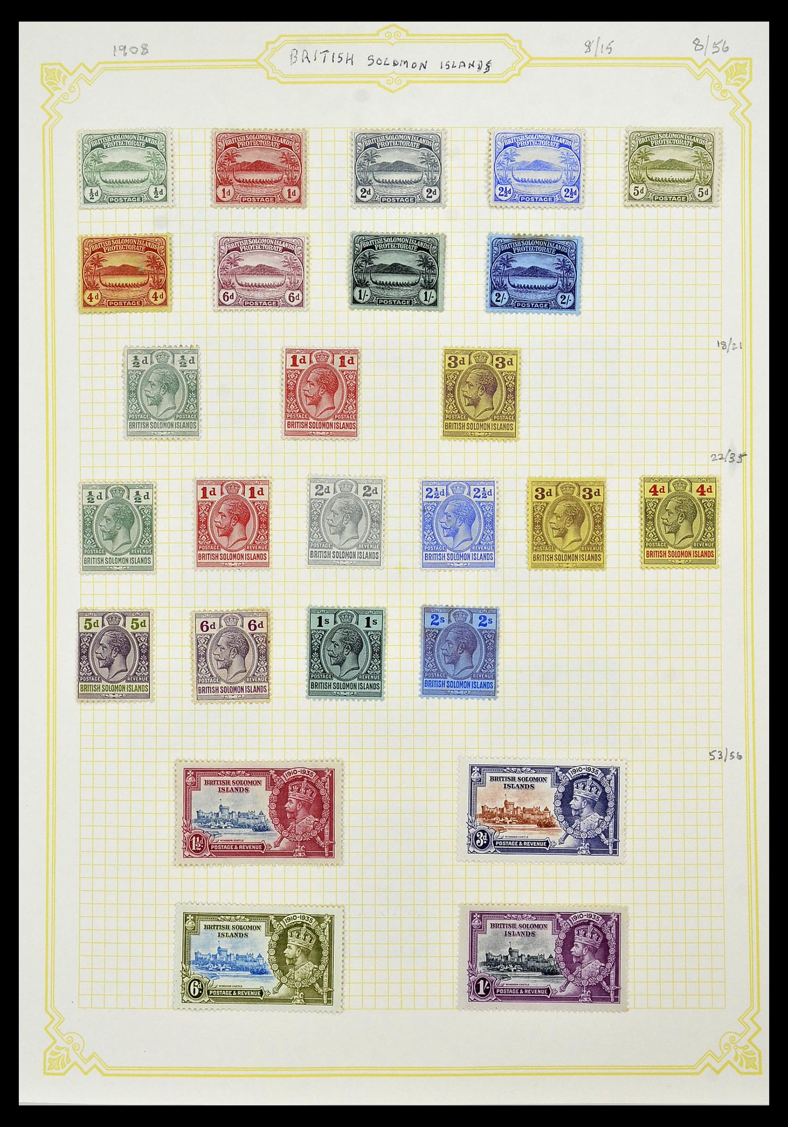 34358 001 - Postzegelverzameling 34358 Engelse koloniën in de stille Zuidzee 1908