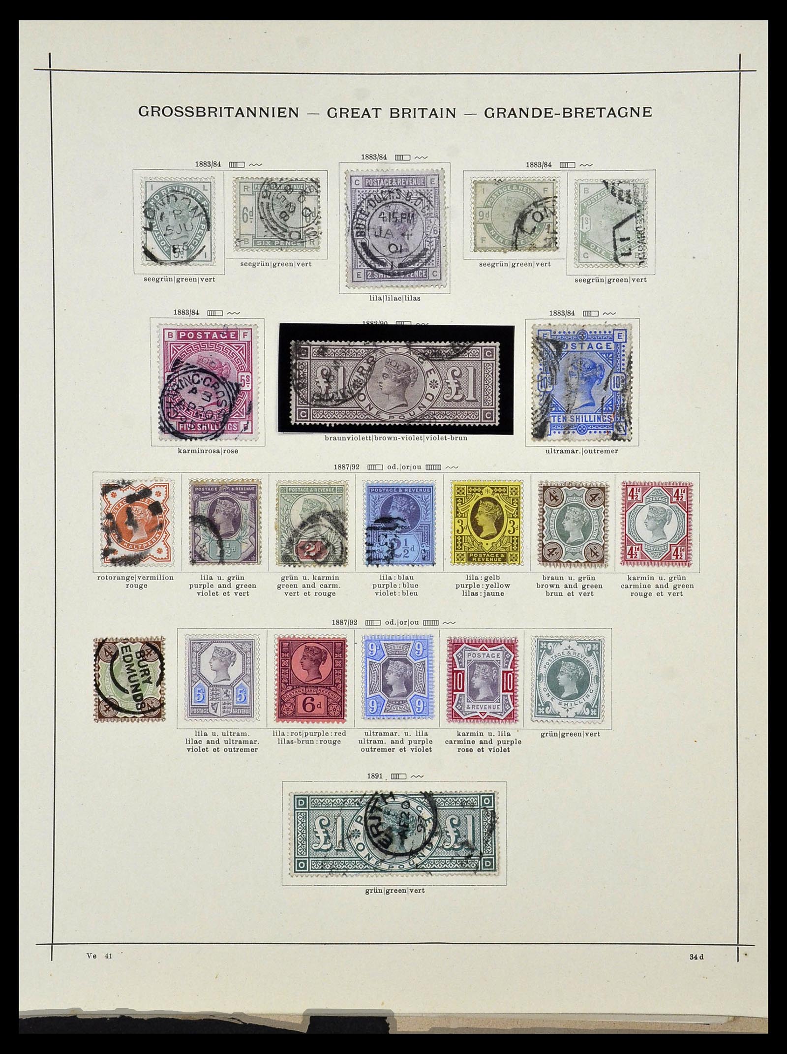 34360 005 - Postzegelverzameling 34360 Engeland 1840-1934.