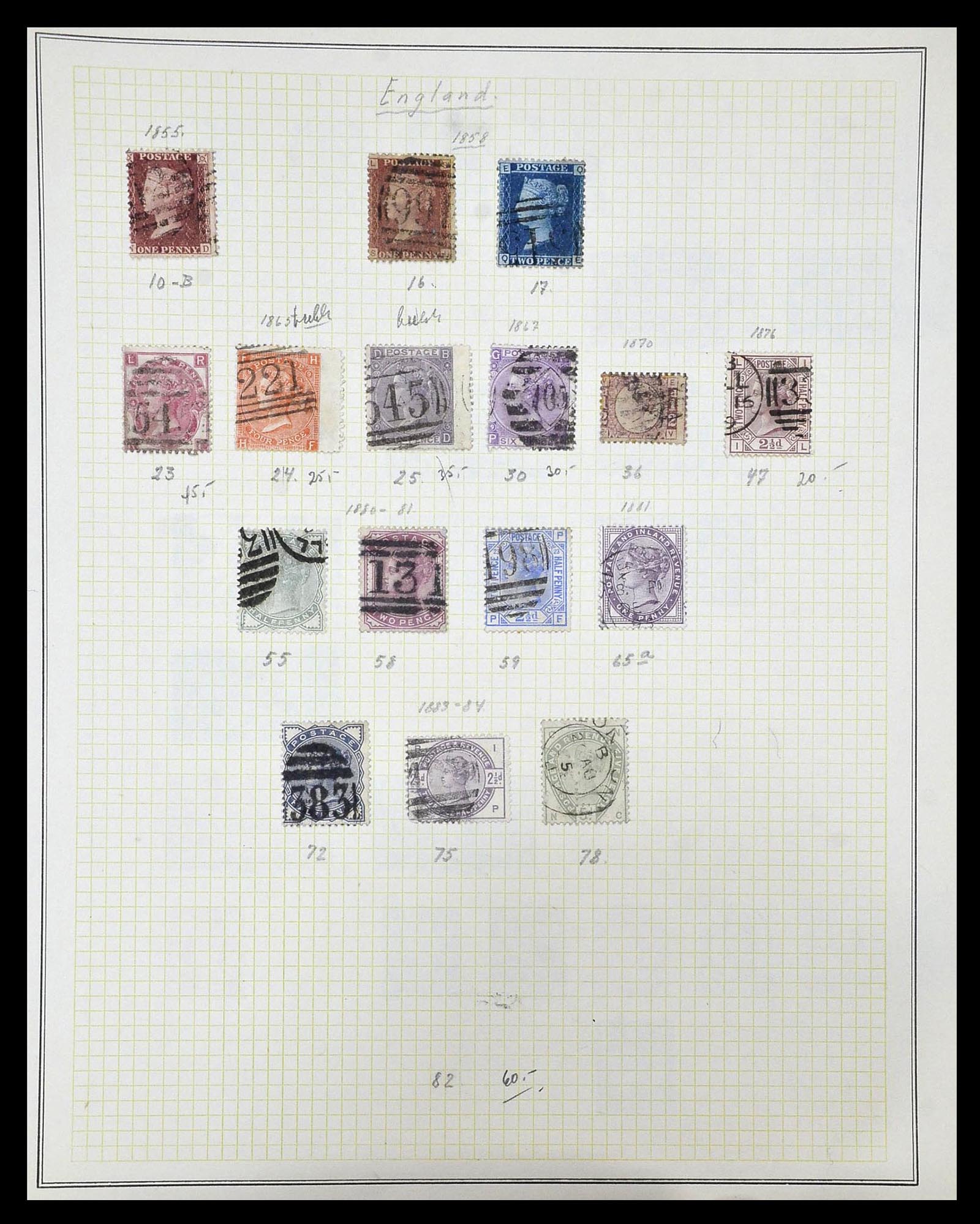34360 024 - Postzegelverzameling 34360 Engeland 1840-1934.