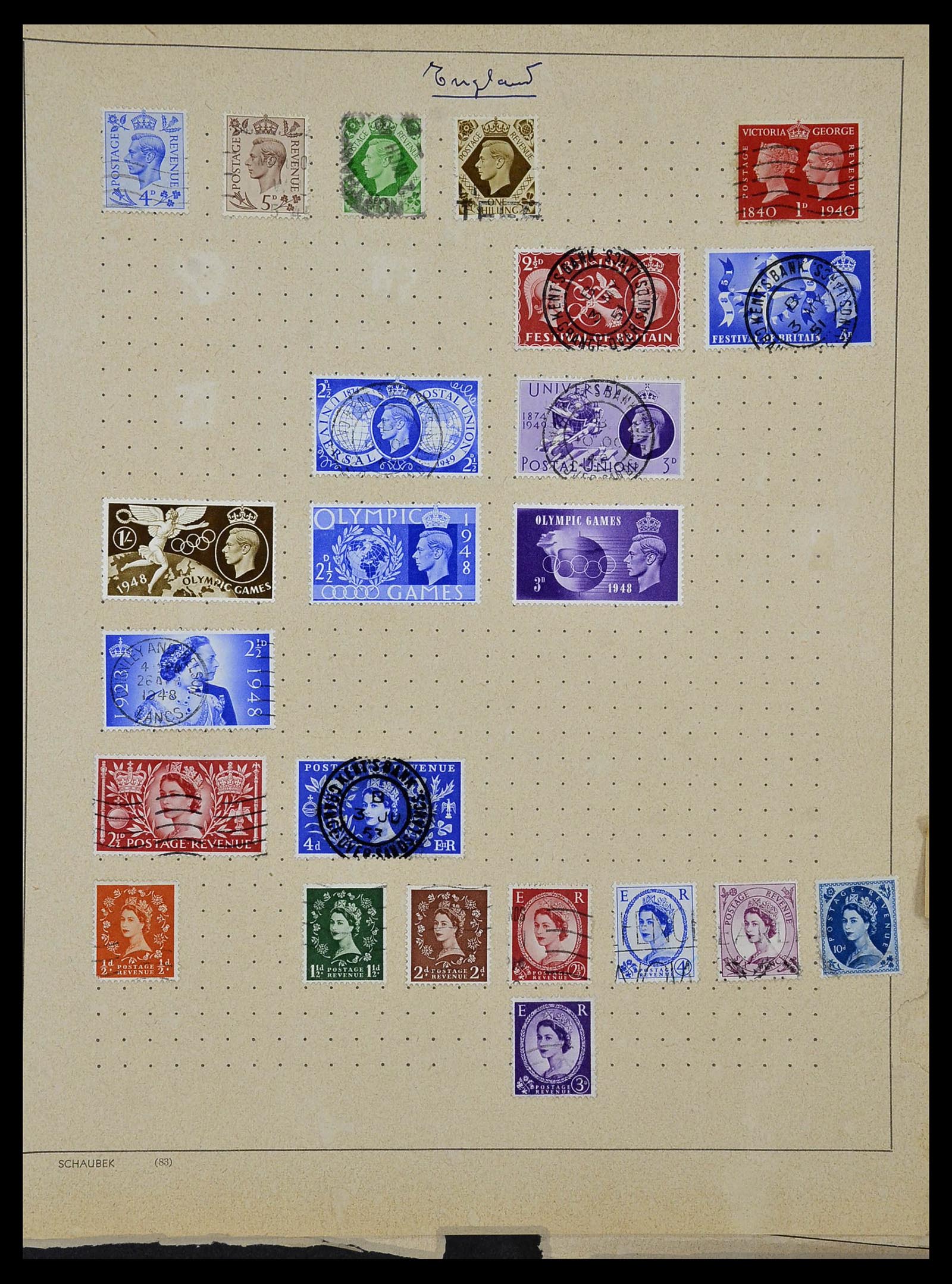 34360 025 - Postzegelverzameling 34360 Engeland 1840-1934.