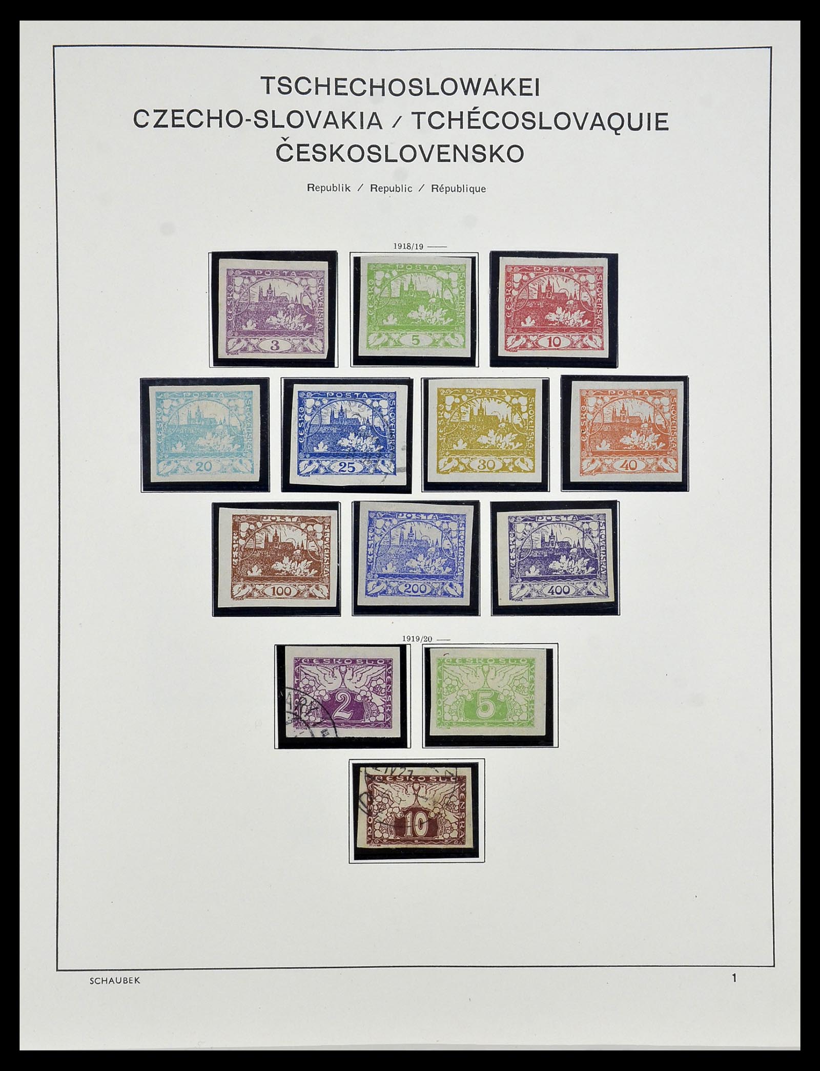 34361 001 - Postzegelverzameling 34361 Tsjechoslowakije 1918-1989.