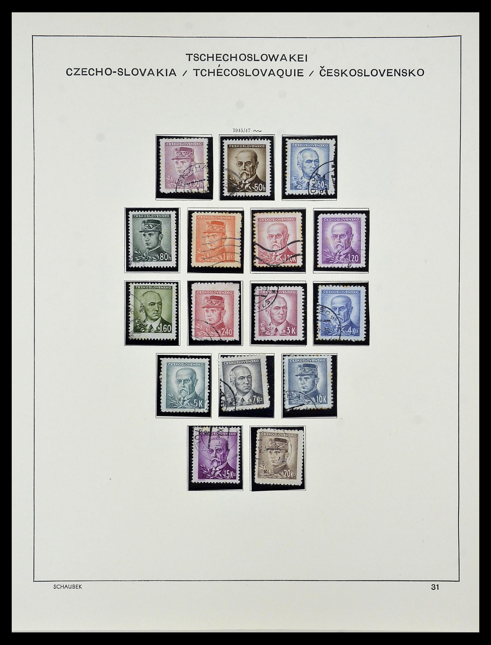 34361 035 - Postzegelverzameling 34361 Tsjechoslowakije 1918-1989.