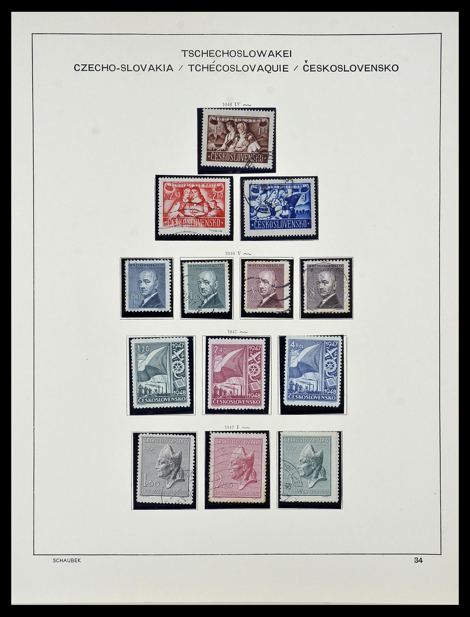 34361 038 - Postzegelverzameling 34361 Tsjechoslowakije 1918-1989.