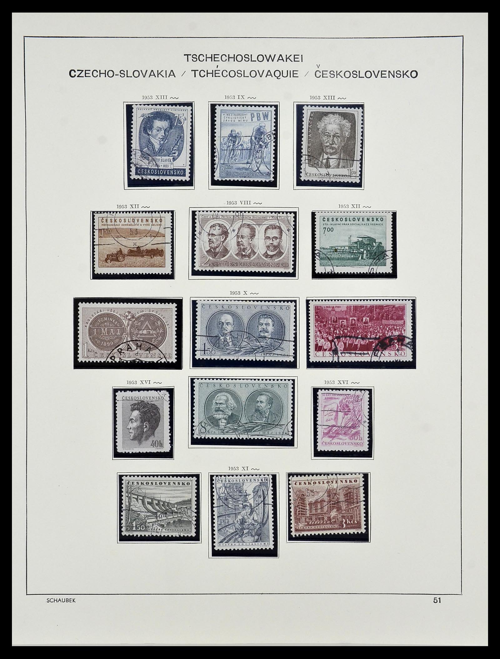 34361 057 - Postzegelverzameling 34361 Tsjechoslowakije 1918-1989.
