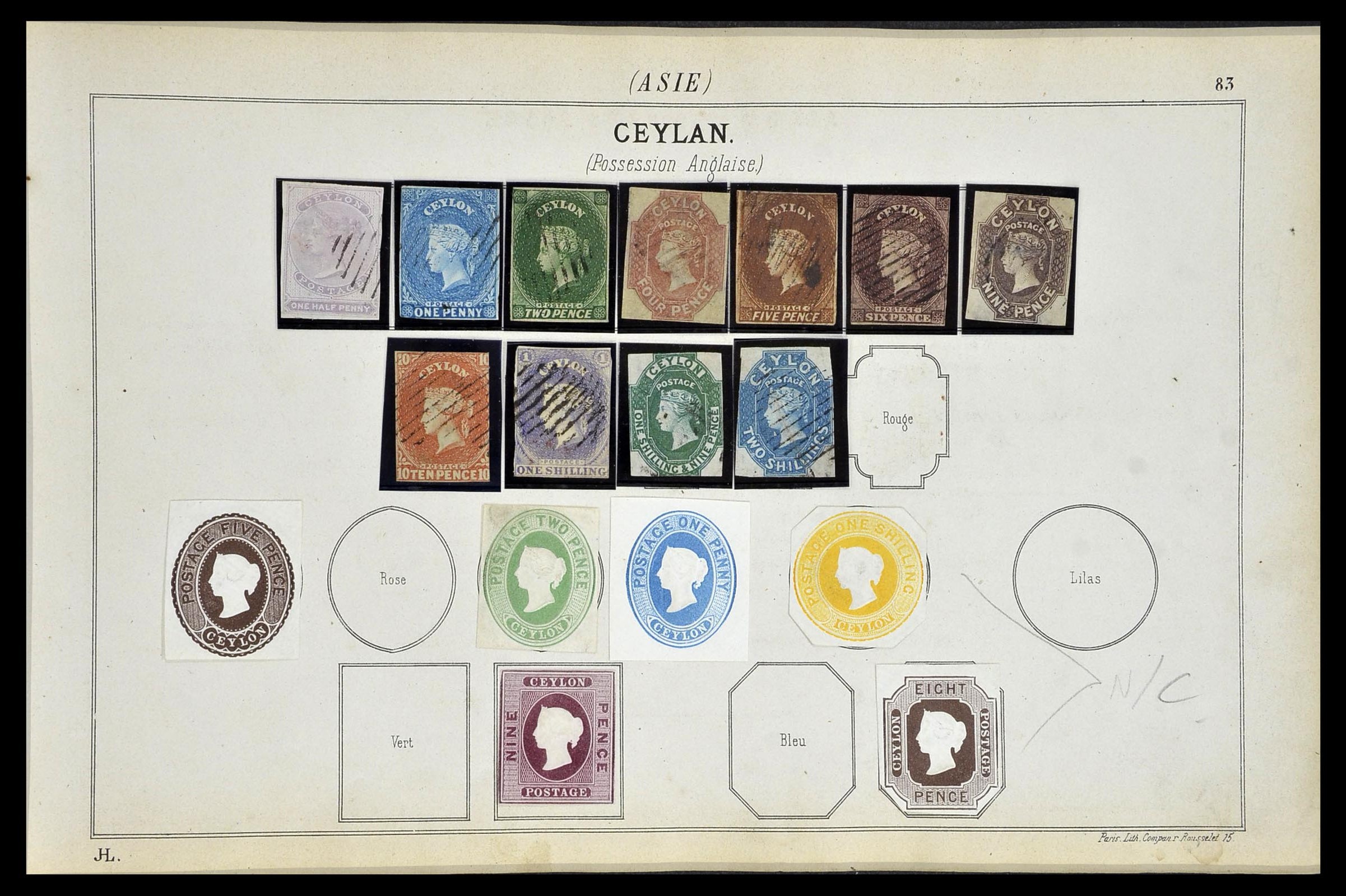 34370 001 - Stamp collection 34370 Ceylon 1855-1858.