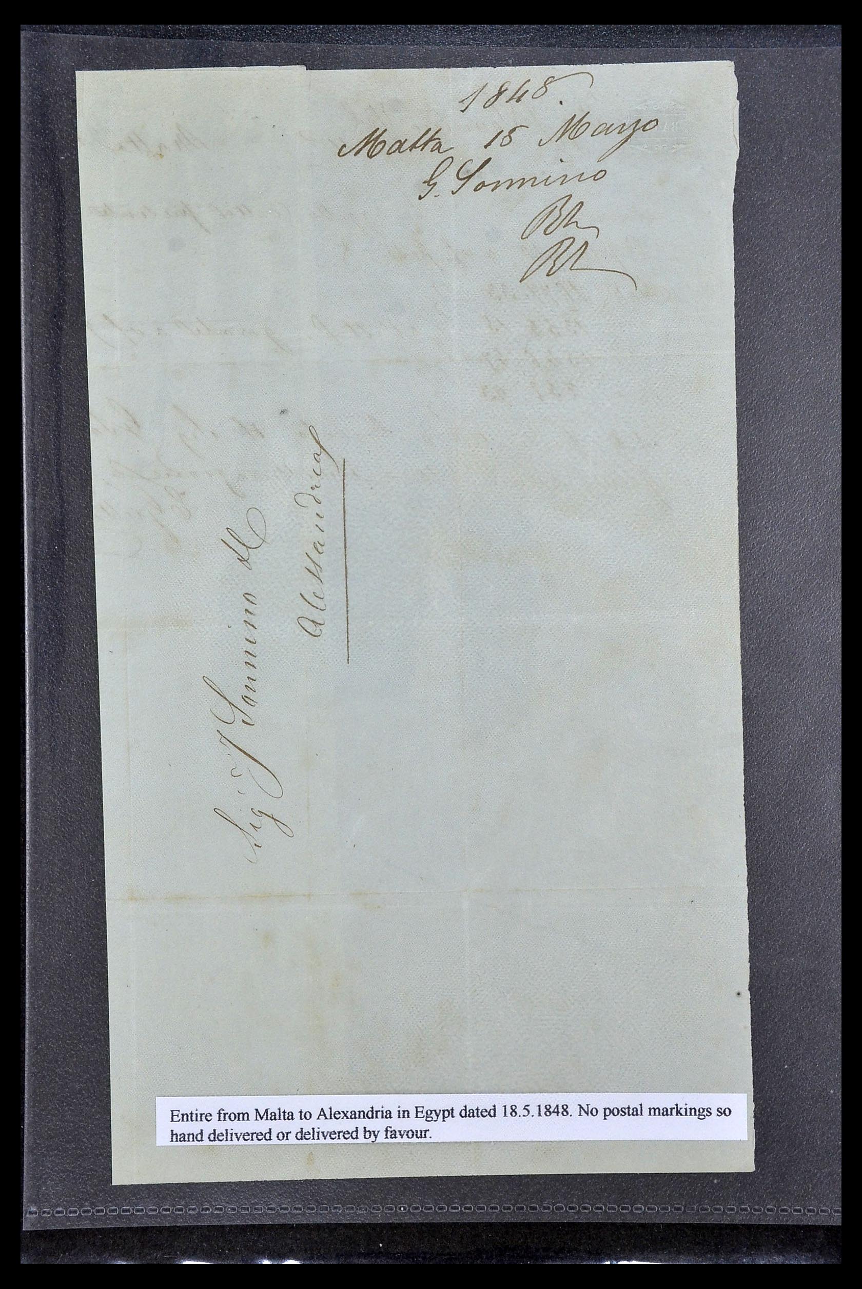 34375 009 - Postzegelverzameling 34375 Malta brieven 1825-1855.