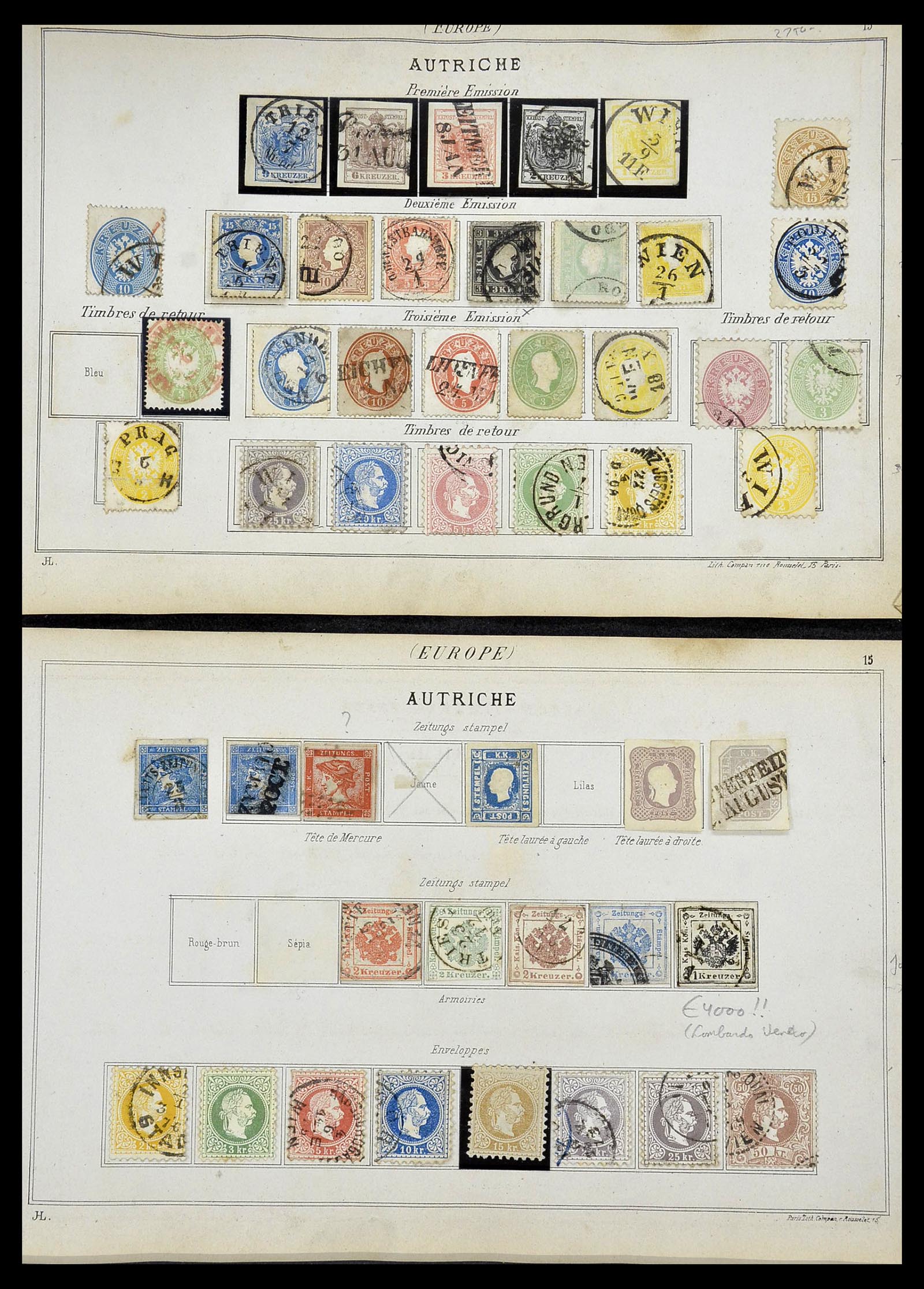 34379 001 - Postzegelverzameling 34379 Oostenrijk 1850-1880.