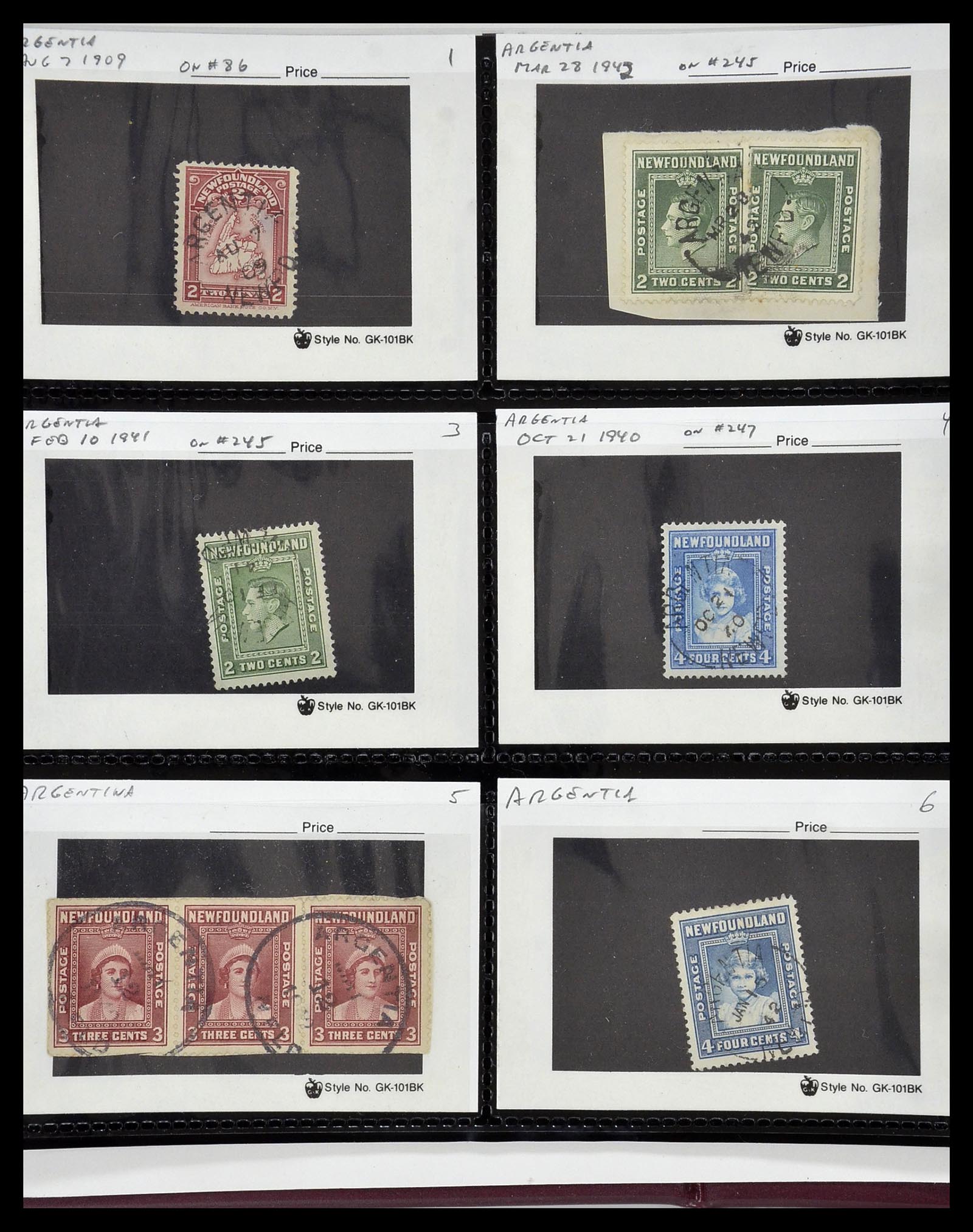 34380 002 - Stamp collection 34380 Newfoundland cancel collection 1868-1950.