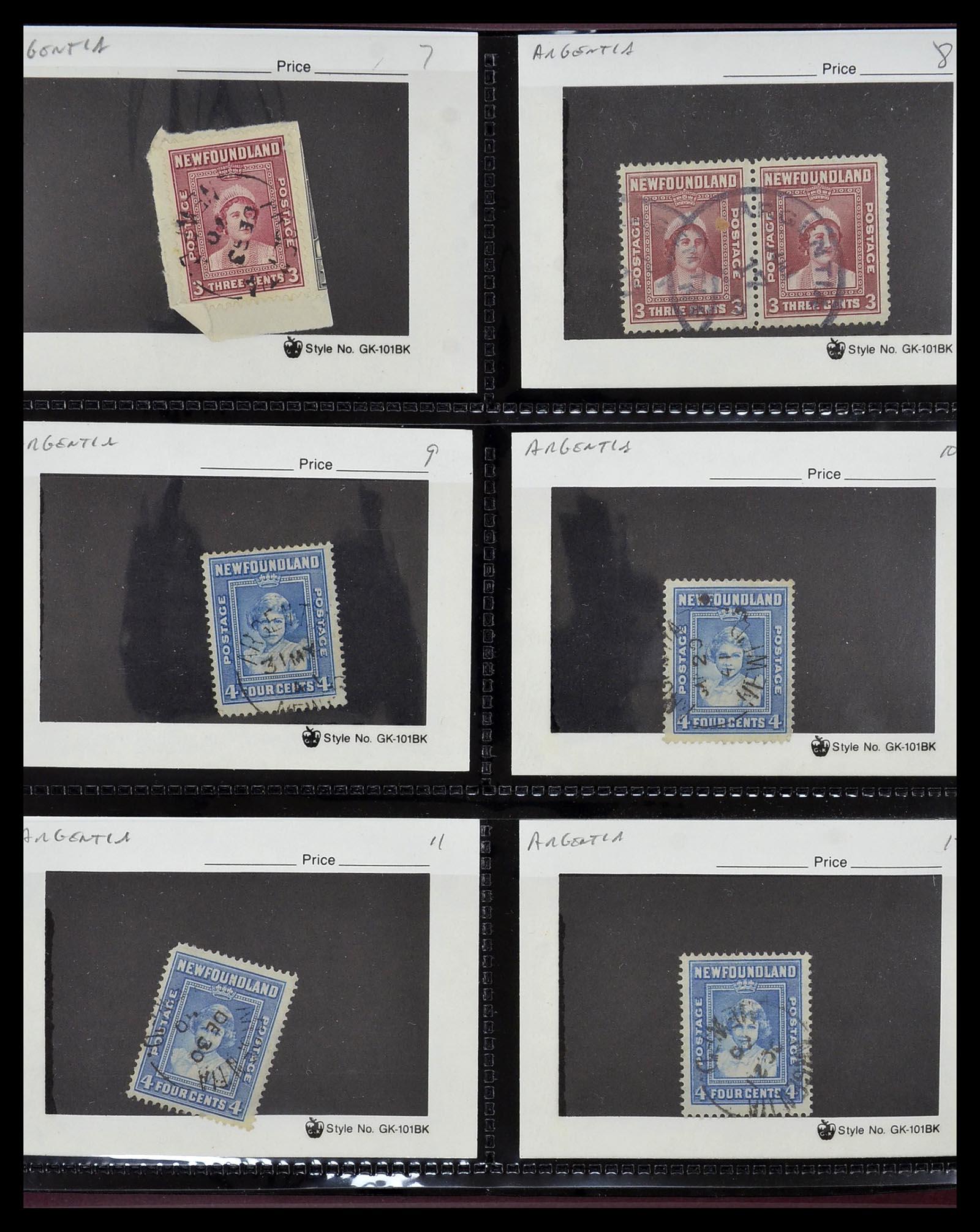 34380 003 - Stamp collection 34380 Newfoundland cancel collection 1868-1950.