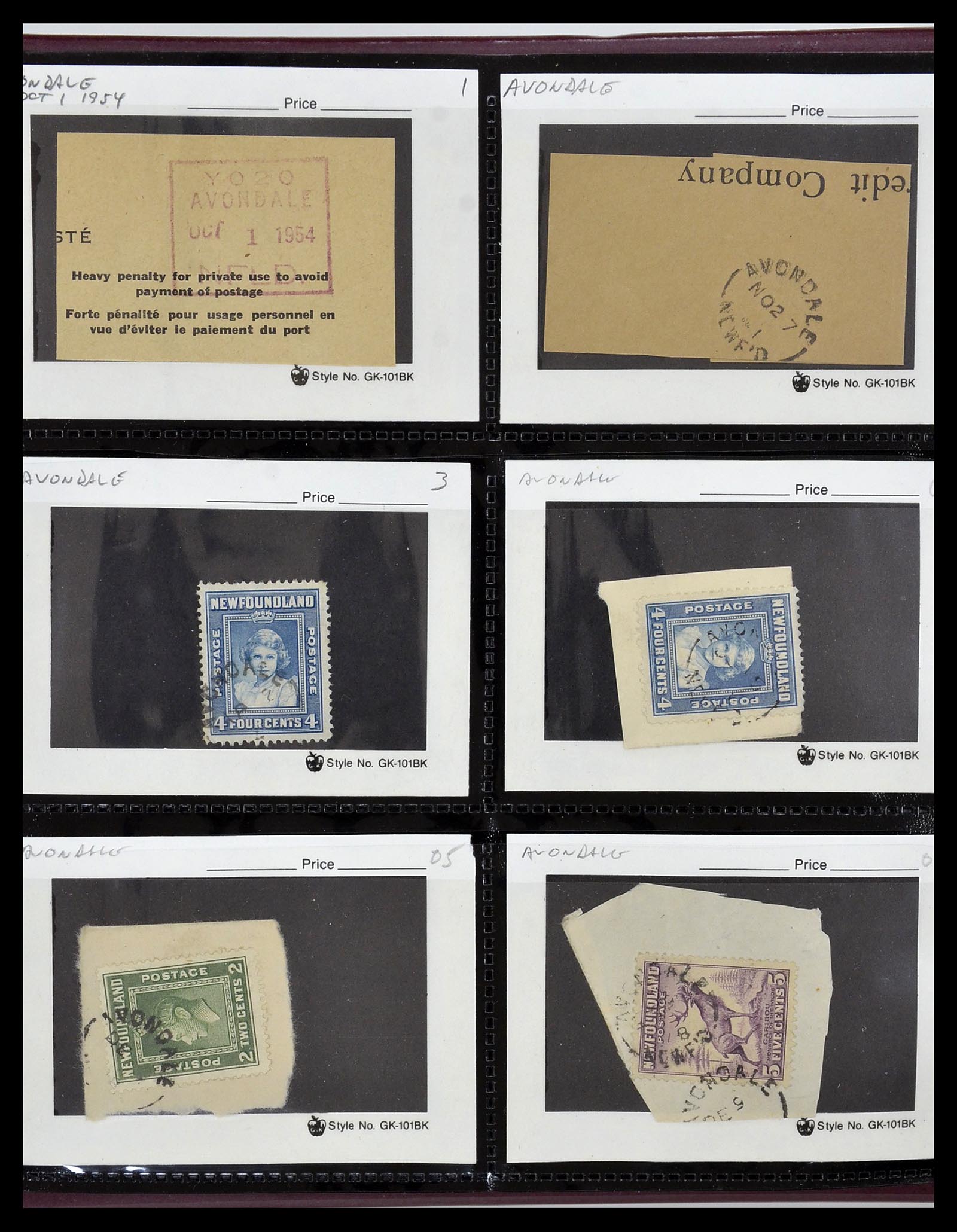 34380 007 - Stamp collection 34380 Newfoundland cancel collection 1868-1950.