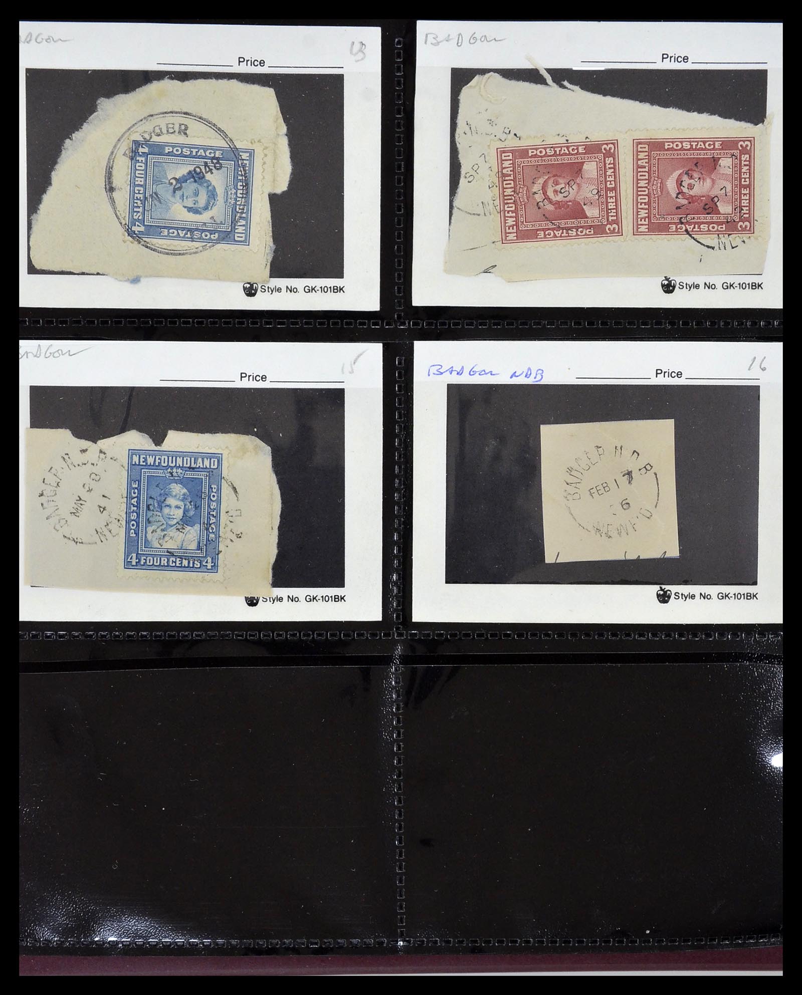 34380 011 - Stamp collection 34380 Newfoundland cancel collection 1868-1950.