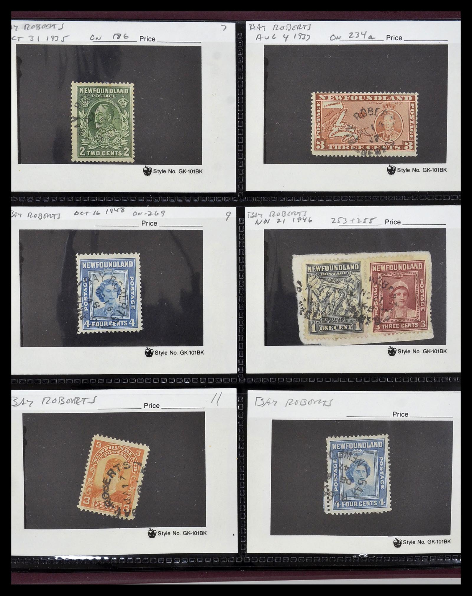 34380 022 - Stamp collection 34380 Newfoundland cancel collection 1868-1950.