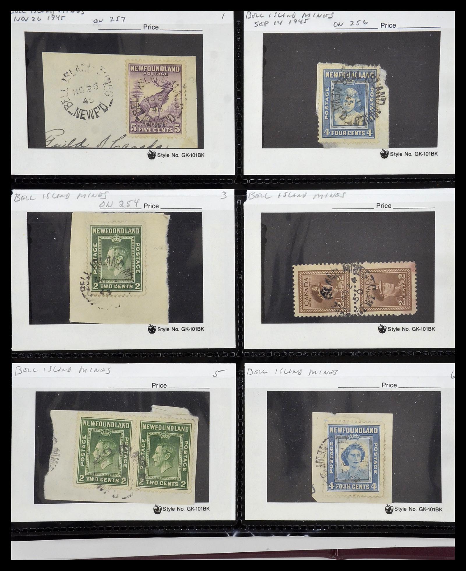34380 029 - Stamp collection 34380 Newfoundland cancel collection 1868-1950.