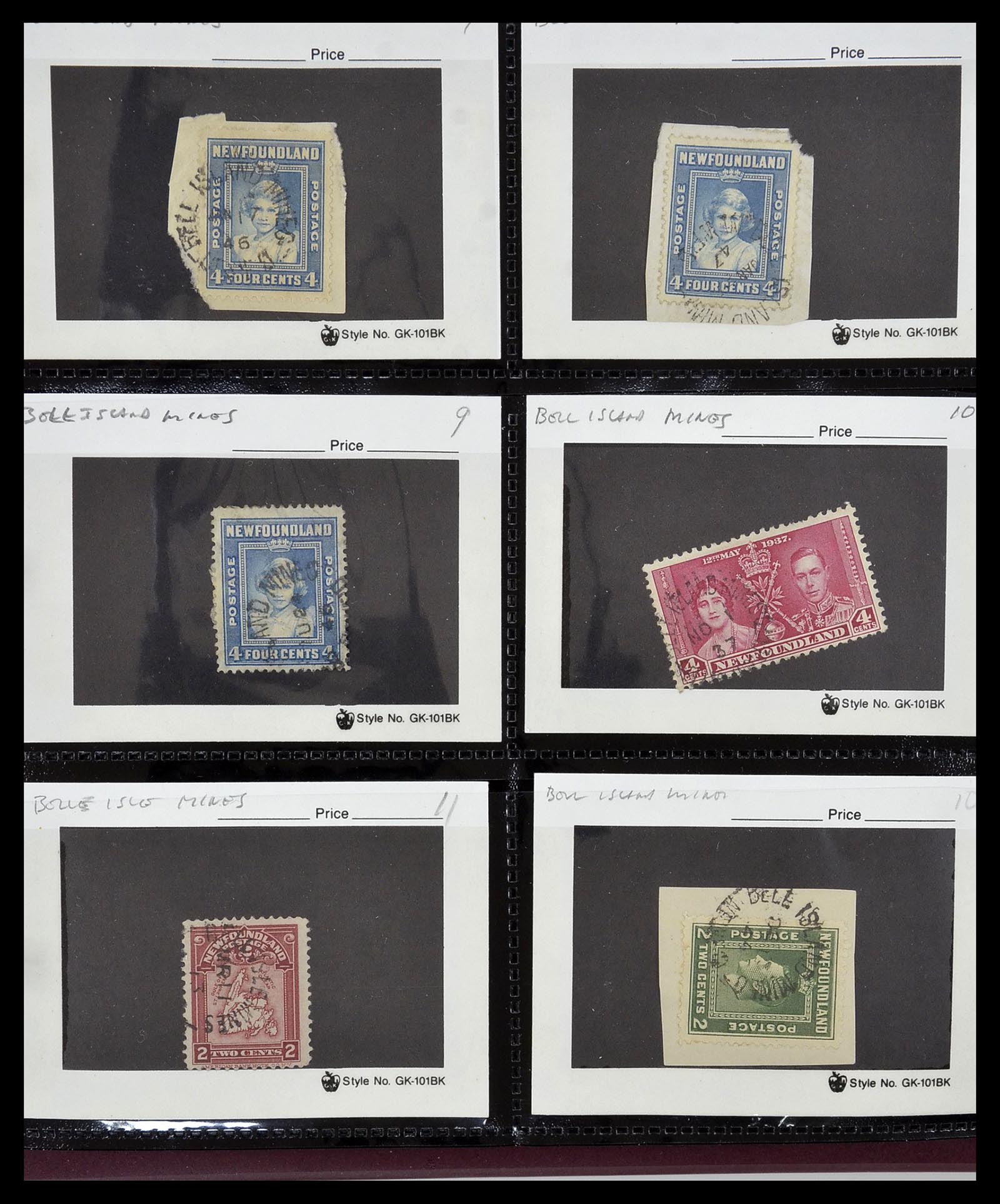 34380 030 - Stamp collection 34380 Newfoundland cancel collection 1868-1950.