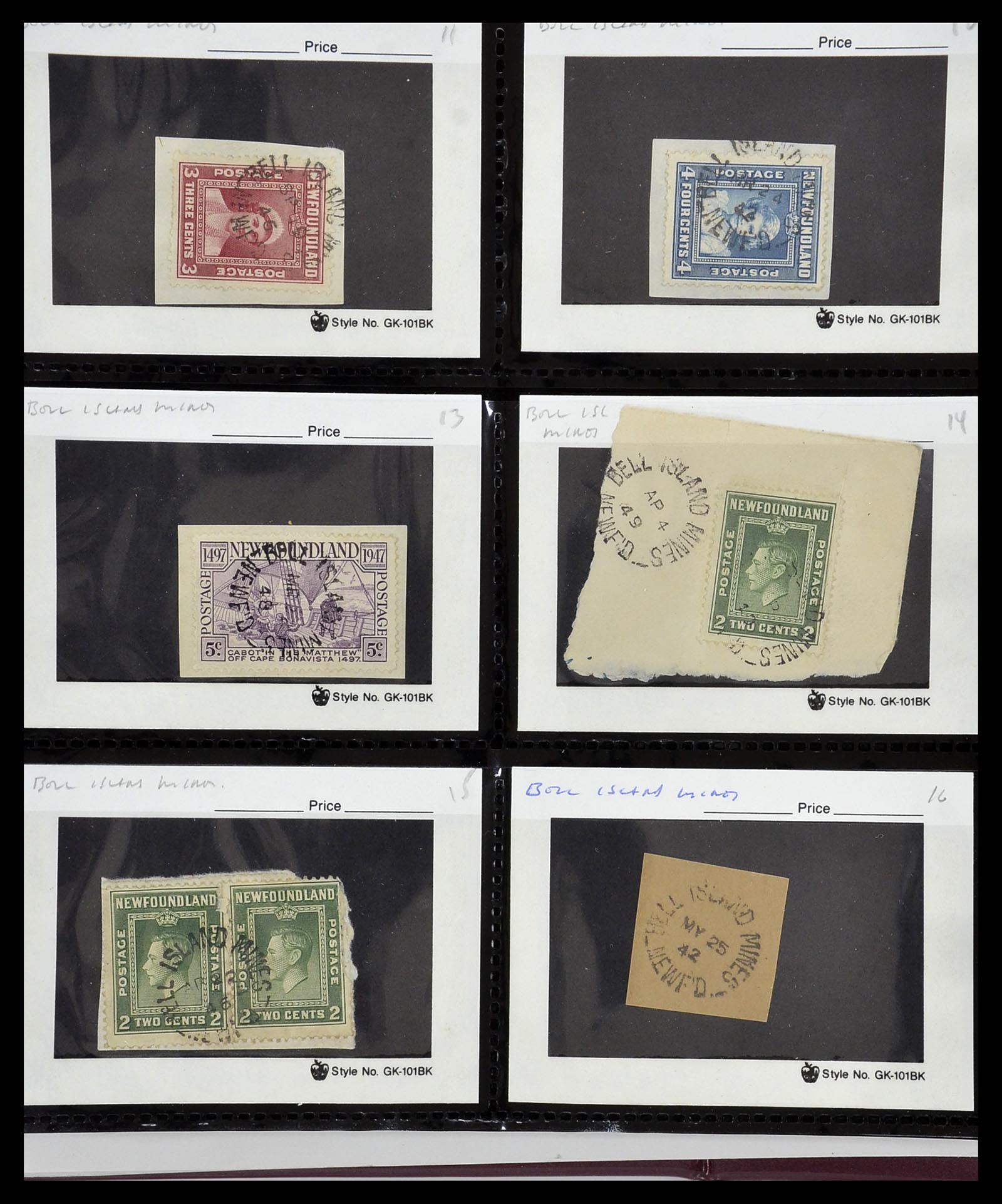 34380 031 - Stamp collection 34380 Newfoundland cancel collection 1868-1950.