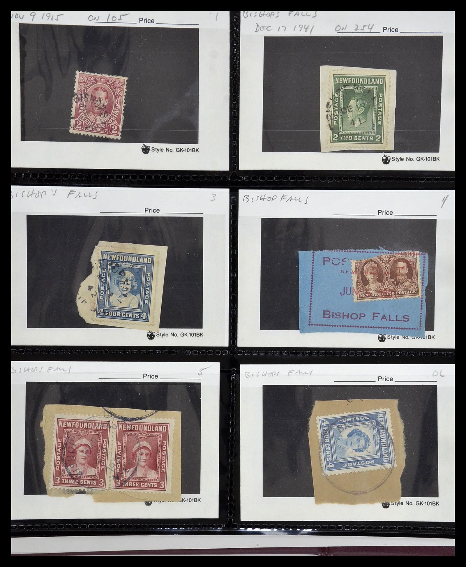 34380 037 - Stamp collection 34380 Newfoundland cancel collection 1868-1950.