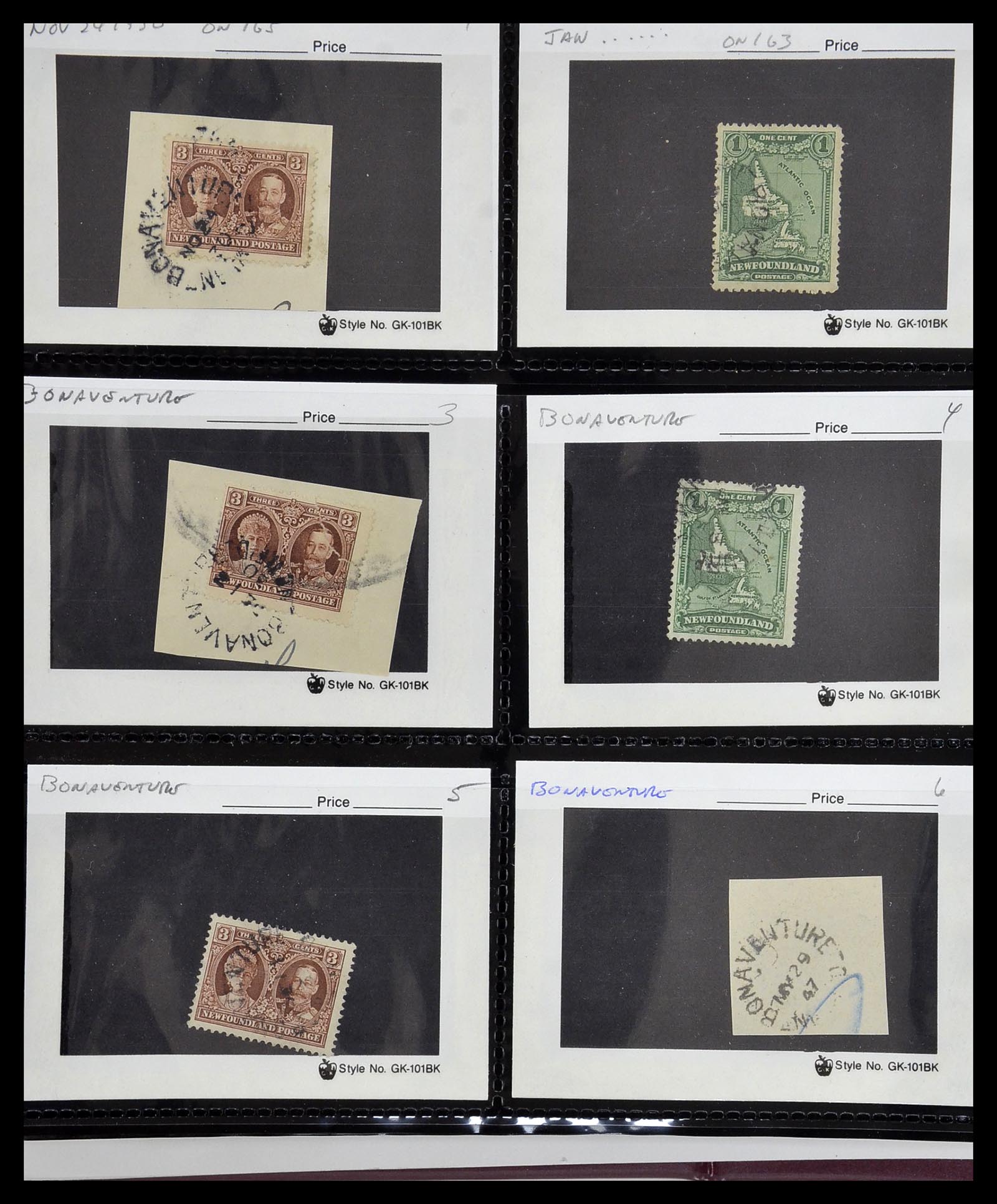 34380 043 - Stamp collection 34380 Newfoundland cancel collection 1868-1950.