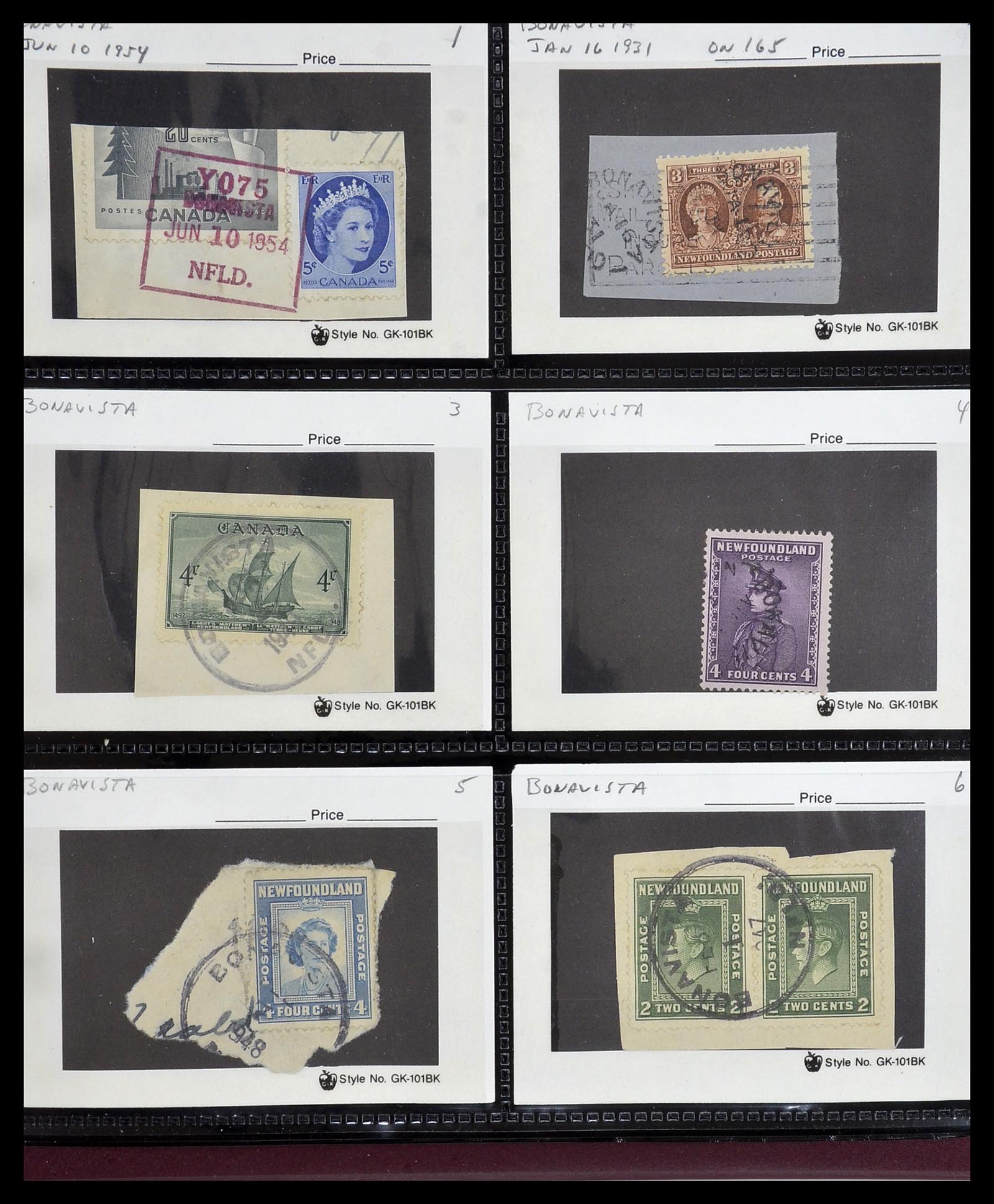 34380 044 - Stamp collection 34380 Newfoundland cancel collection 1868-1950.