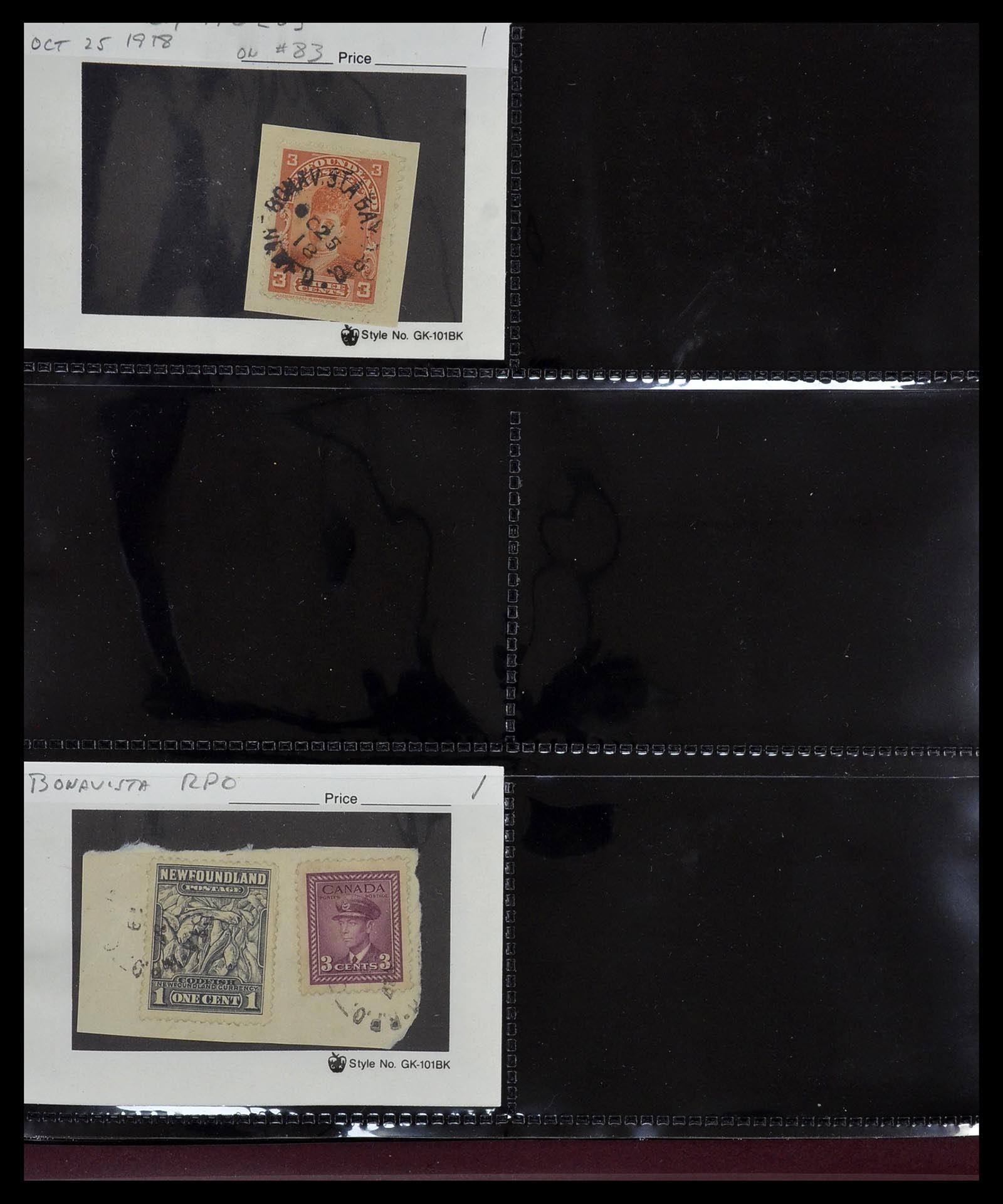 34380 047 - Stamp collection 34380 Newfoundland cancel collection 1868-1950.