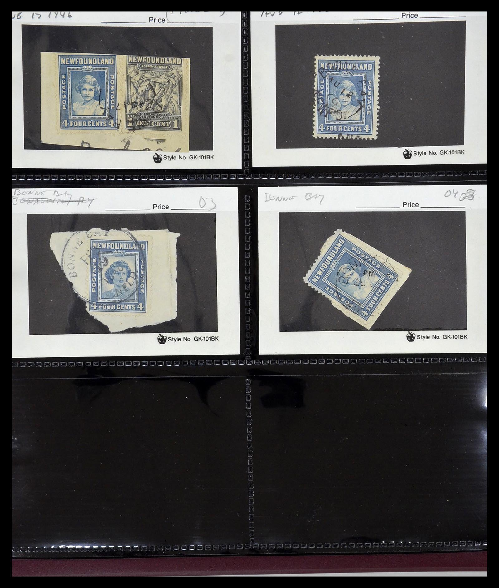 34380 050 - Stamp collection 34380 Newfoundland cancel collection 1868-1950.