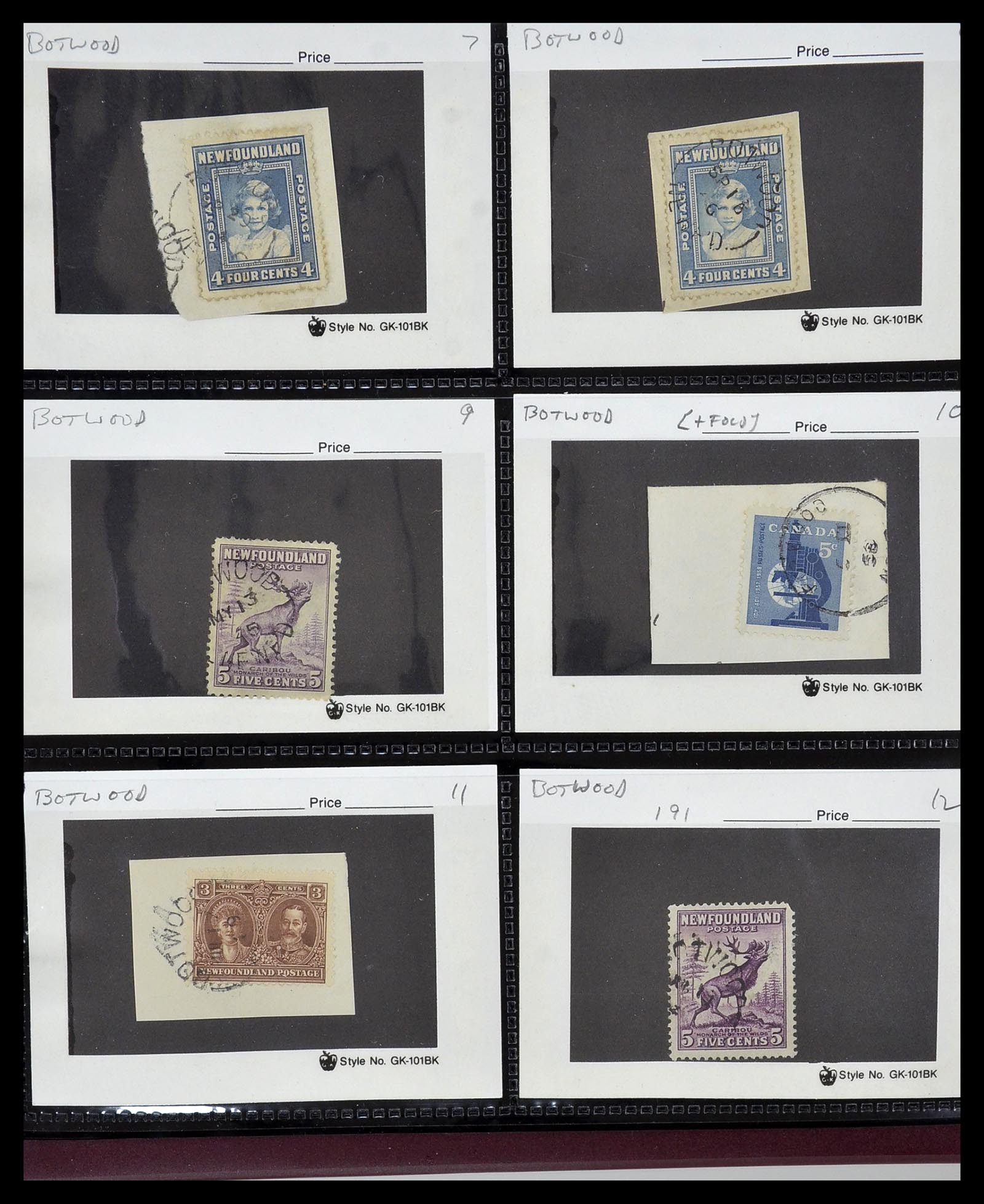 34380 052 - Stamp collection 34380 Newfoundland cancel collection 1868-1950.
