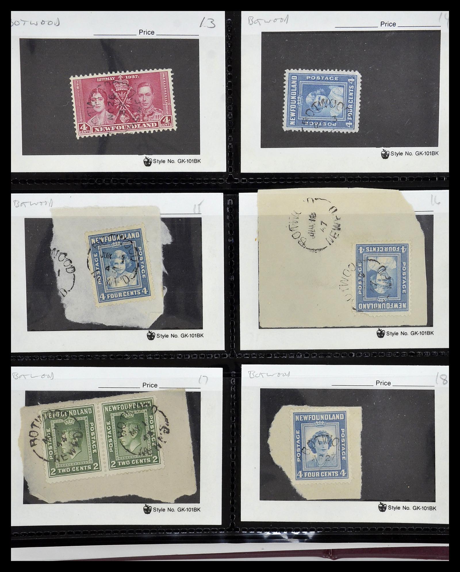 34380 053 - Stamp collection 34380 Newfoundland cancel collection 1868-1950.