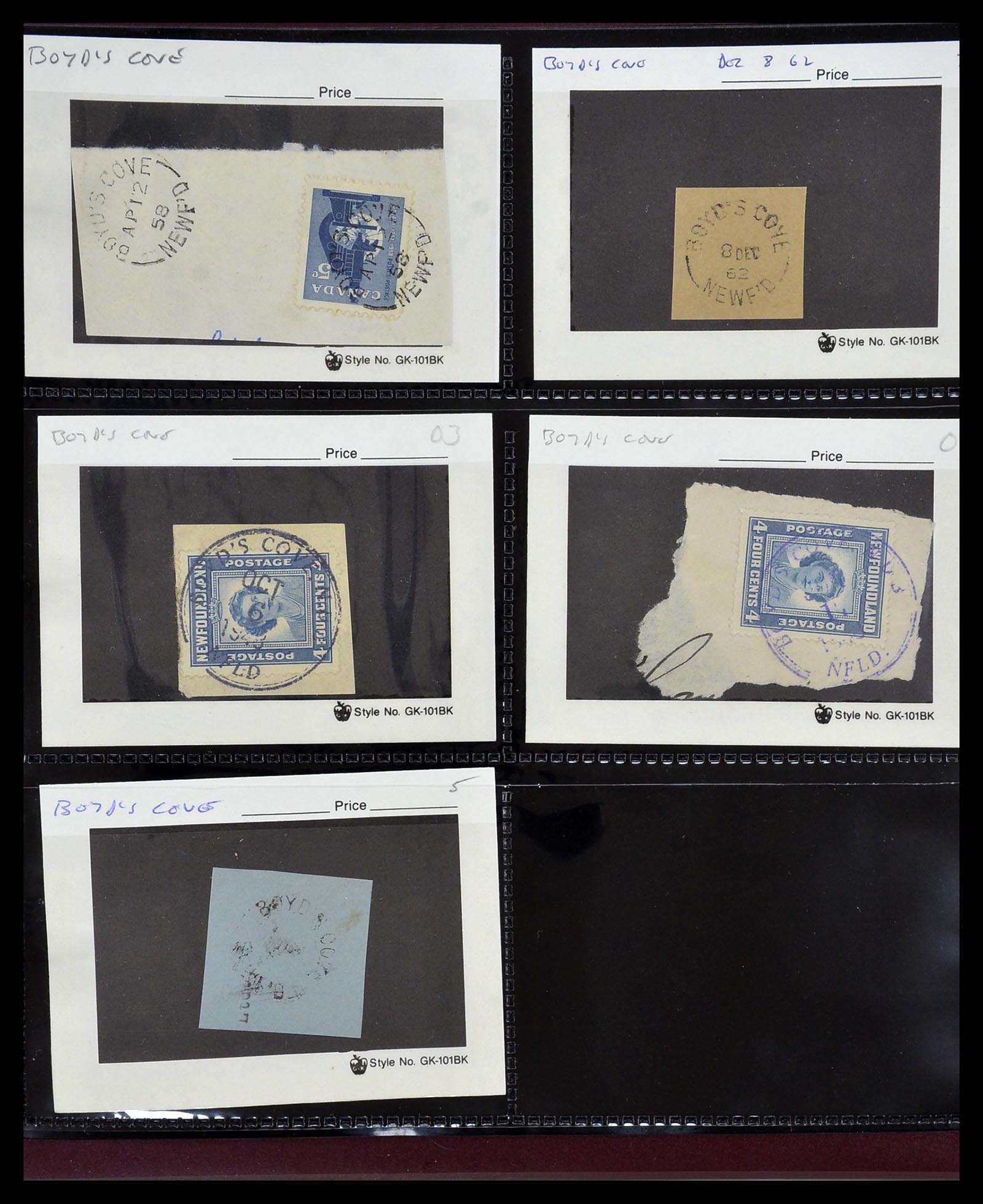 34380 055 - Stamp collection 34380 Newfoundland cancel collection 1868-1950.