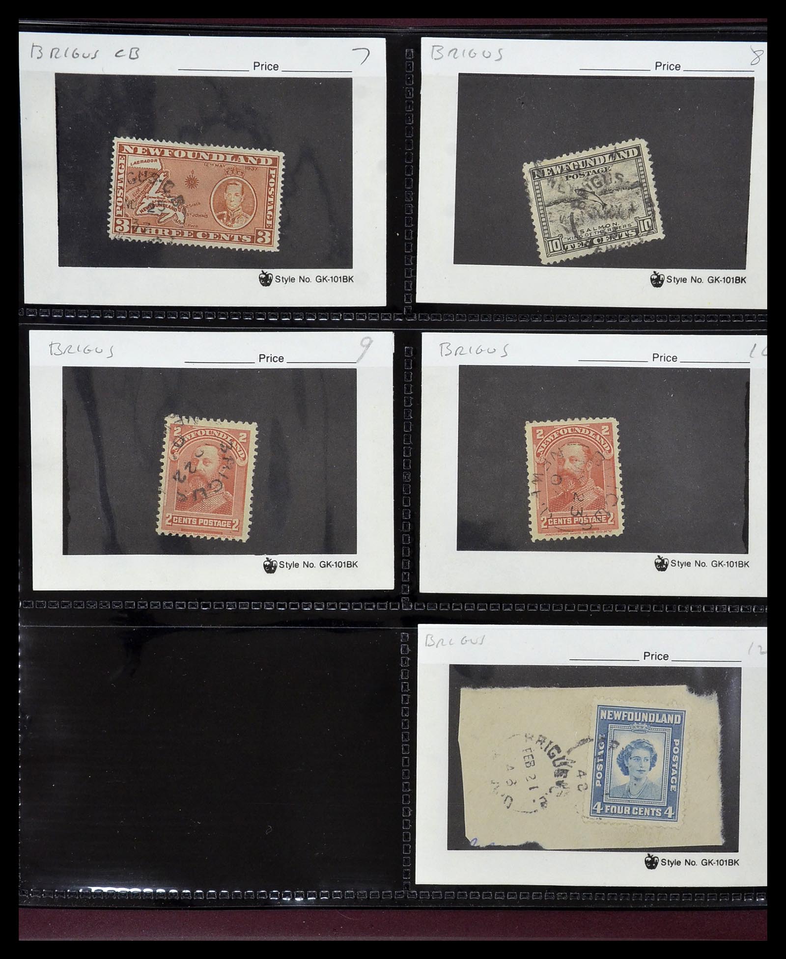 34380 058 - Stamp collection 34380 Newfoundland cancel collection 1868-1950.