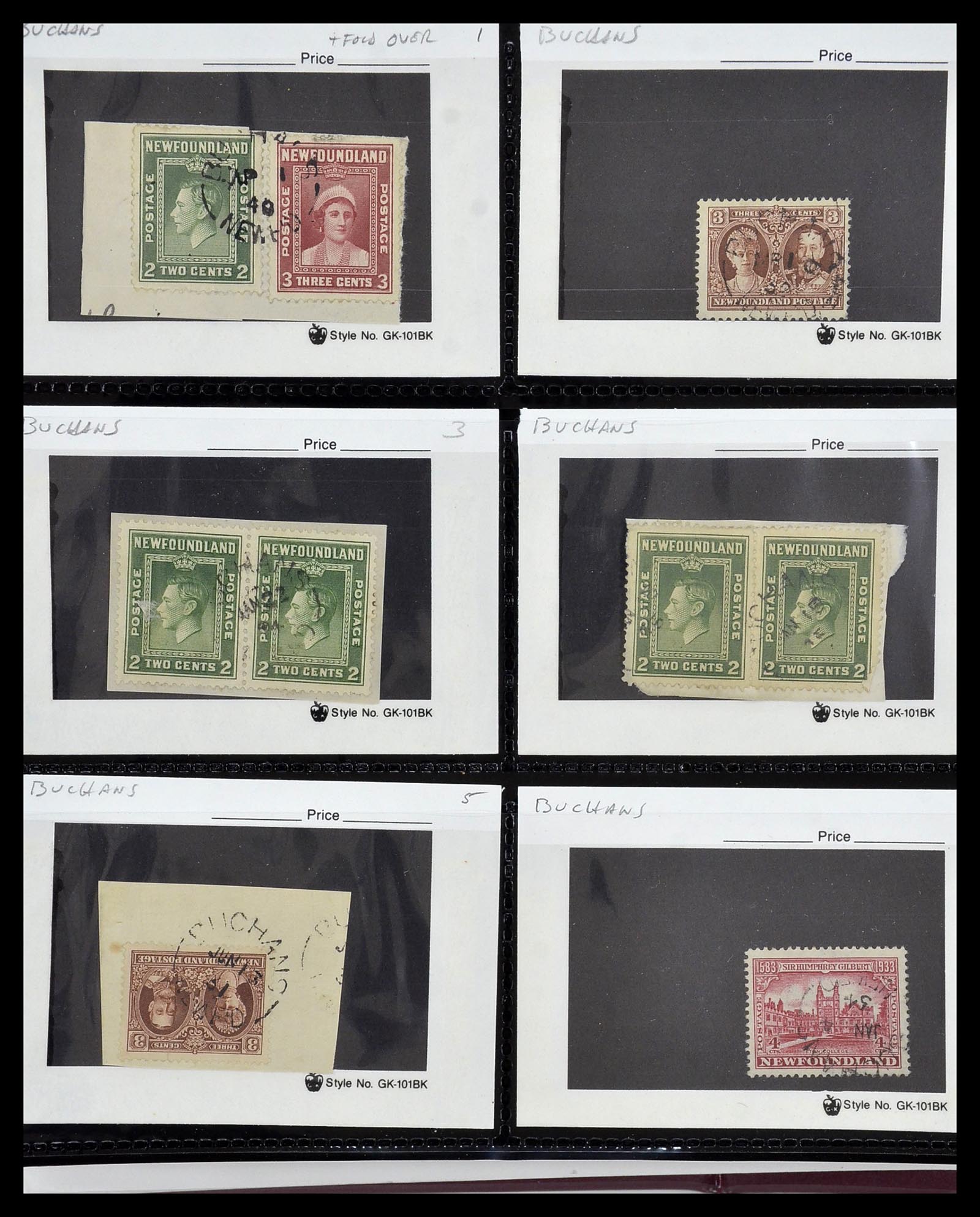 34380 065 - Stamp collection 34380 Newfoundland cancel collection 1868-1950.