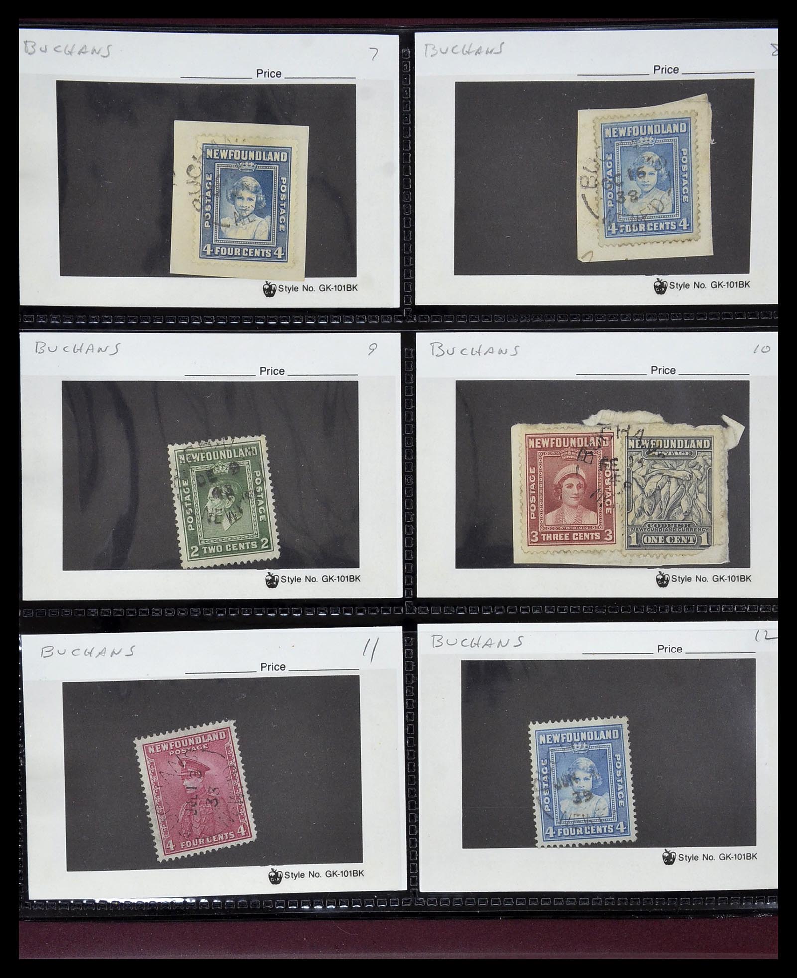 34380 066 - Stamp collection 34380 Newfoundland cancel collection 1868-1950.
