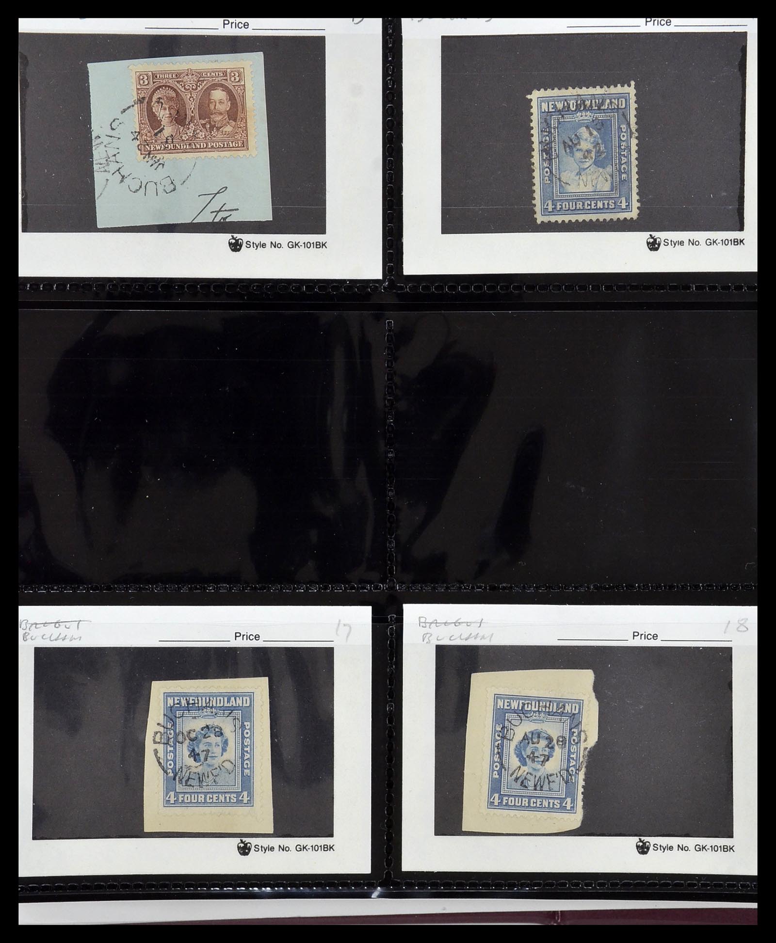 34380 067 - Stamp collection 34380 Newfoundland cancel collection 1868-1950.