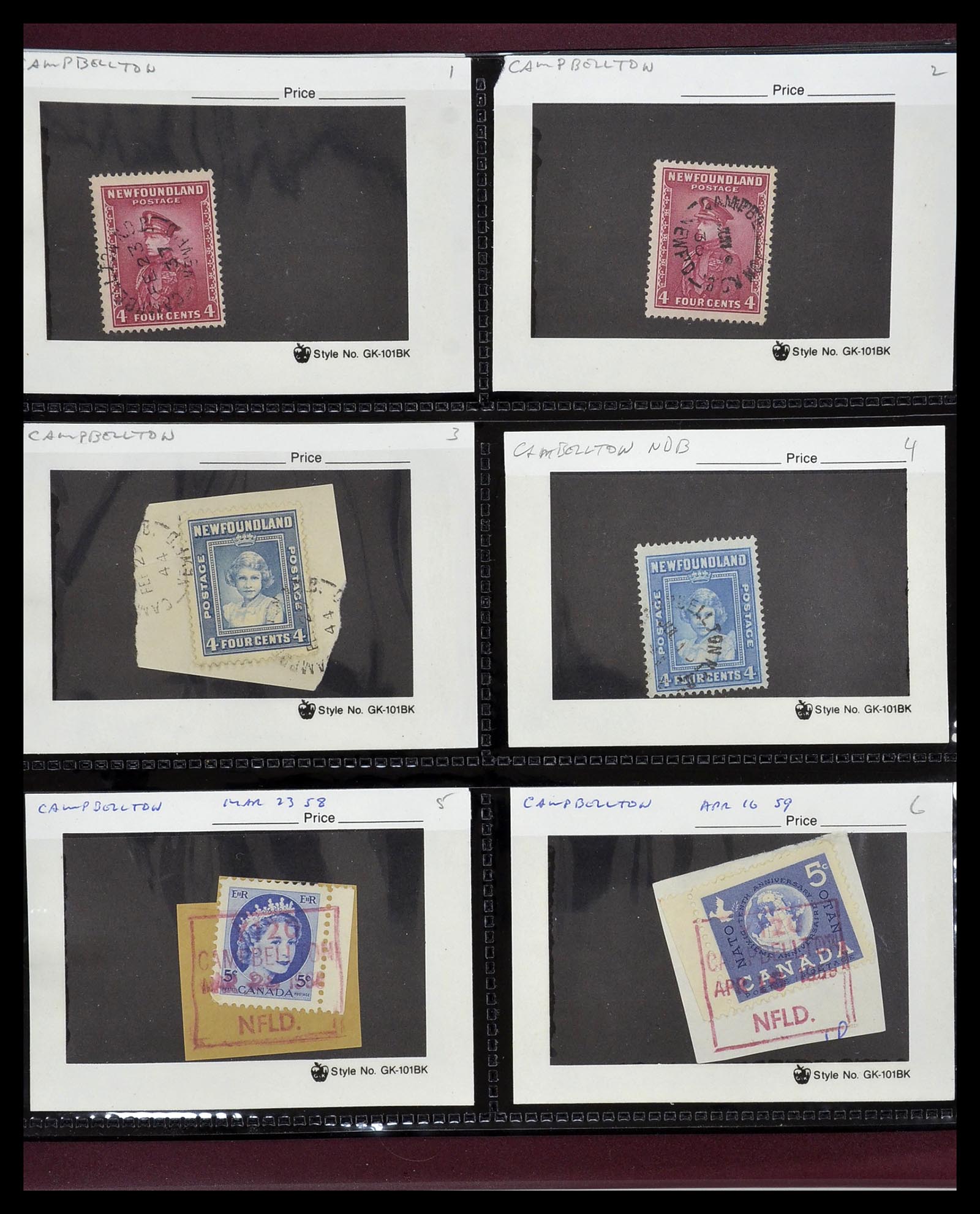 34380 077 - Stamp collection 34380 Newfoundland cancel collection 1868-1950.