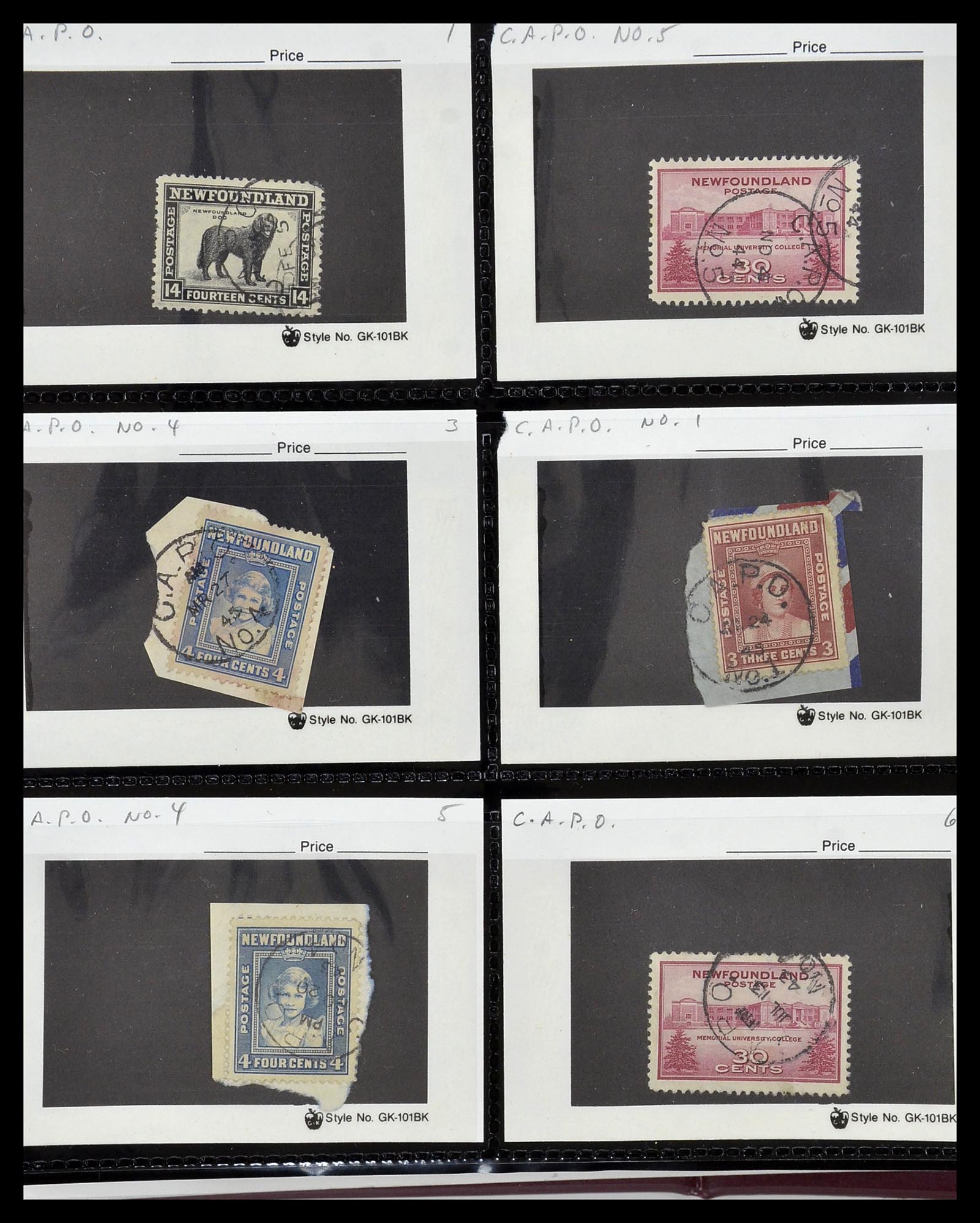 34380 080 - Stamp collection 34380 Newfoundland cancel collection 1868-1950.
