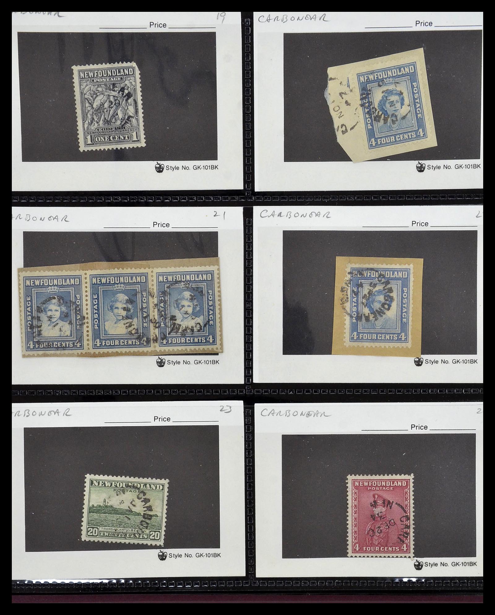 34380 092 - Stamp collection 34380 Newfoundland cancel collection 1868-1950.