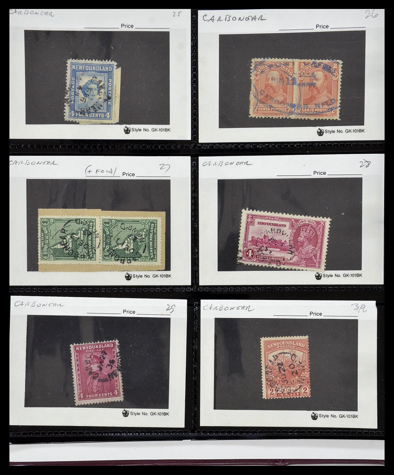 34380 093 - Stamp collection 34380 Newfoundland cancel collection 1868-1950.