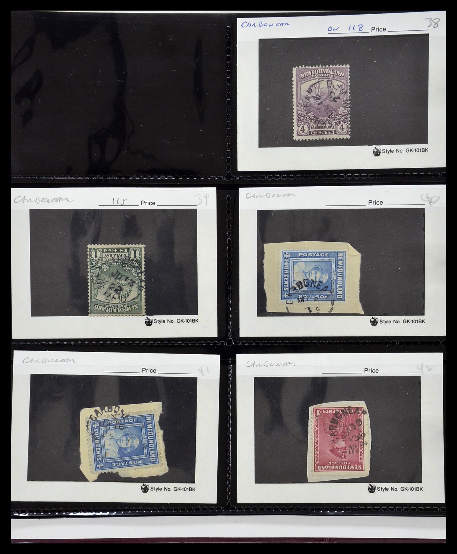 34380 095 - Stamp collection 34380 Newfoundland cancel collection 1868-1950.