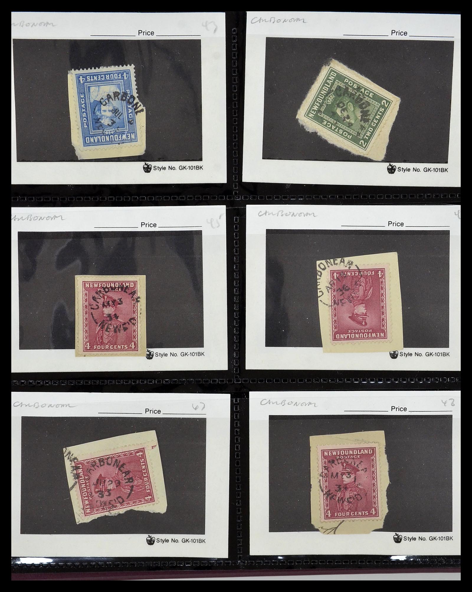 34380 096 - Stamp collection 34380 Newfoundland cancel collection 1868-1950.