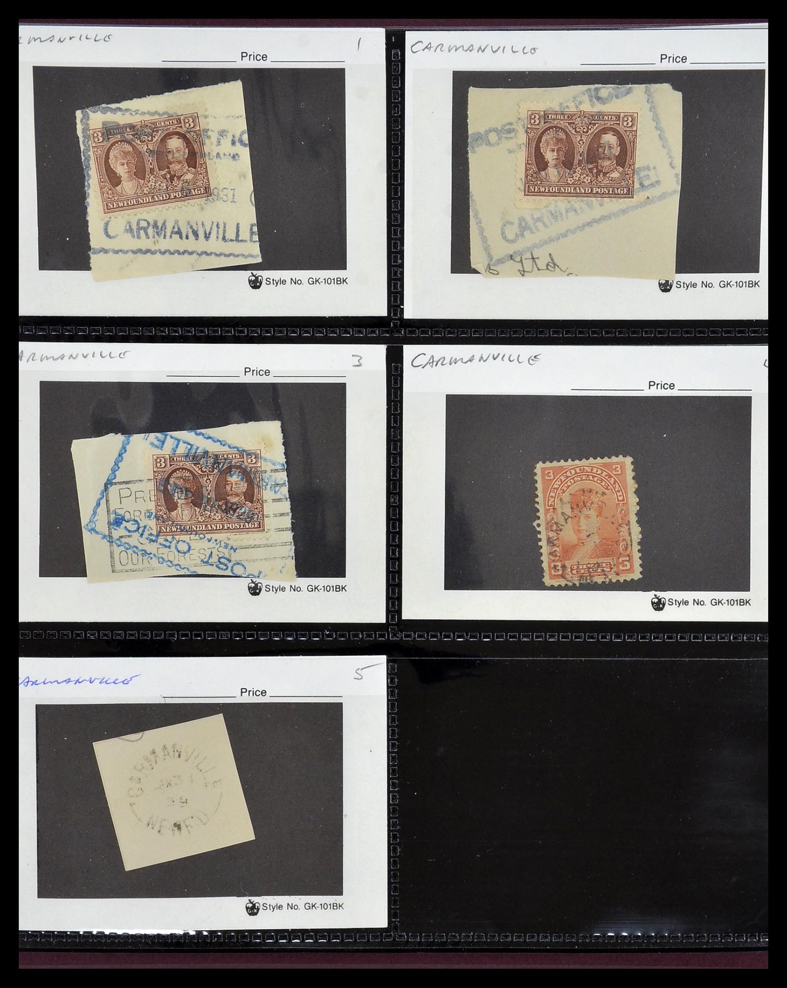 34380 100 - Stamp collection 34380 Newfoundland cancel collection 1868-1950.