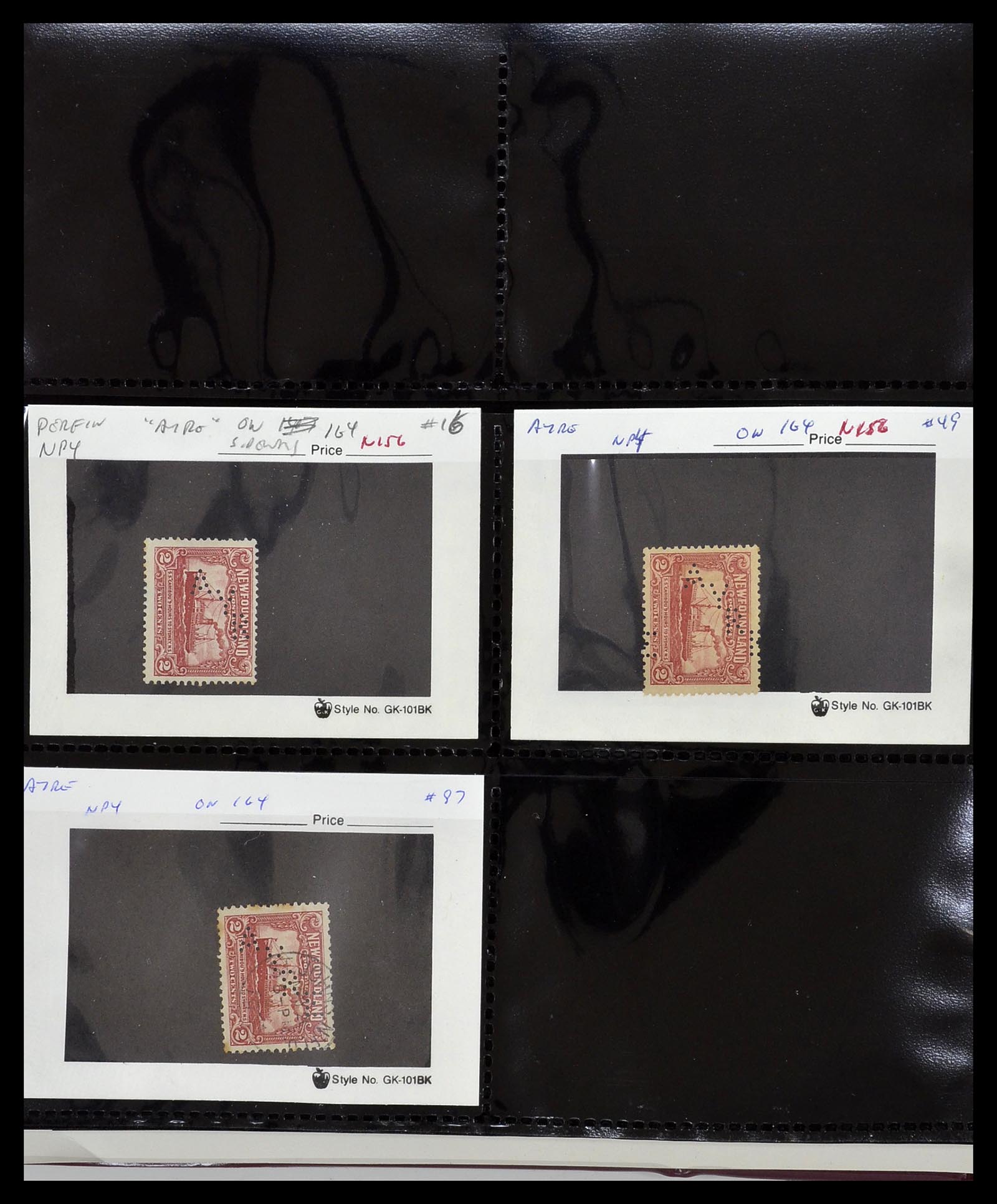 34380 592 - Stamp collection 34380 Newfoundland cancel collection 1868-1950.