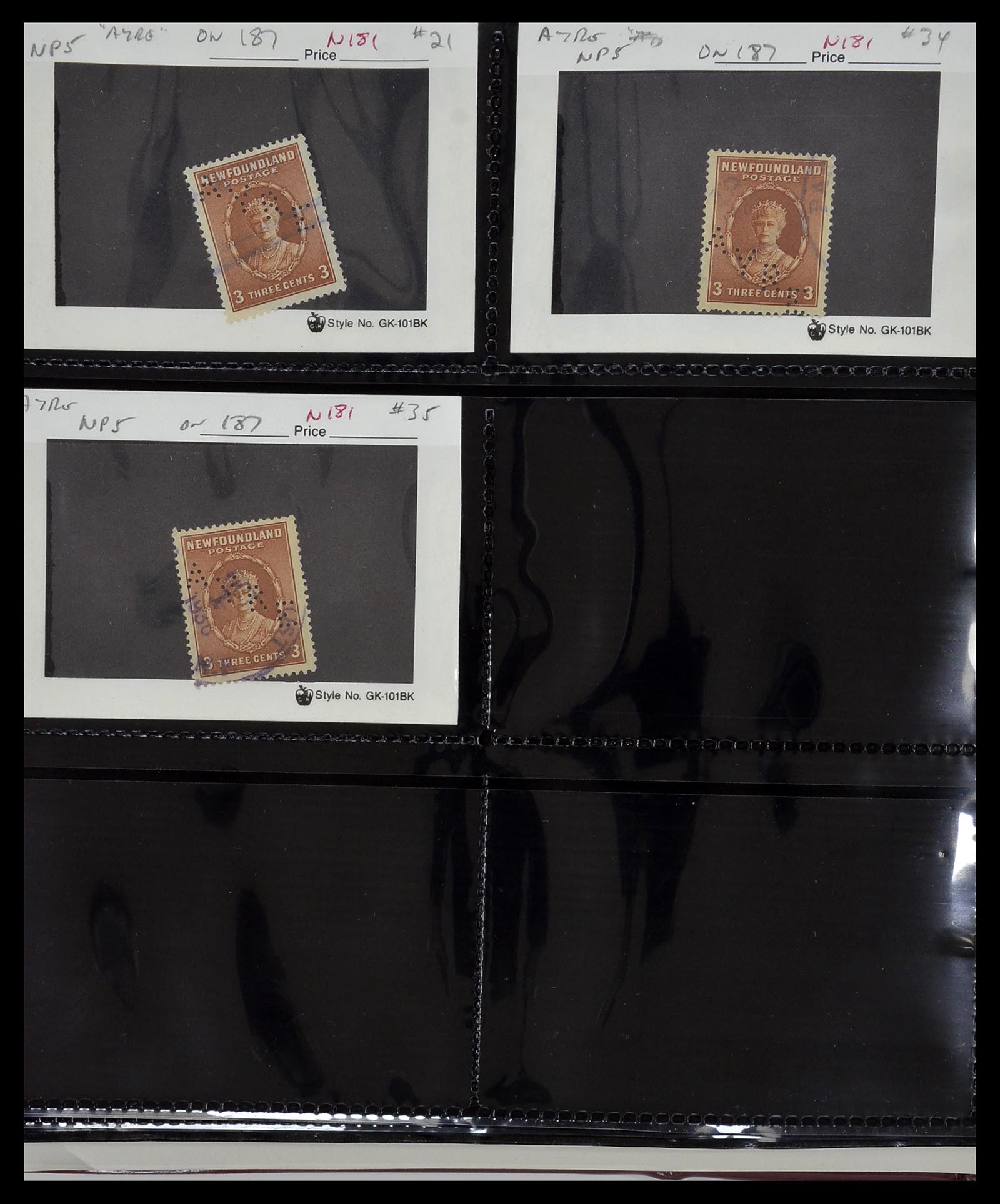 34380 601 - Postzegelverzameling 34380 Newfoundland stempelverzameling 1868-1950.