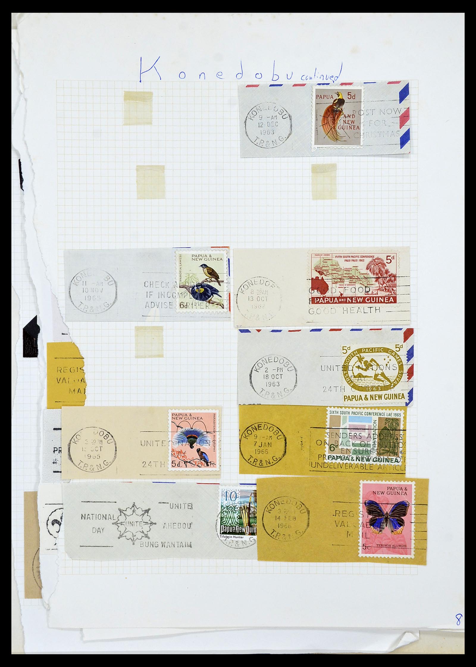 34384 006 - Postzegelverzameling 34384 Papua Nieuw Guinea stempels 1952-1980.