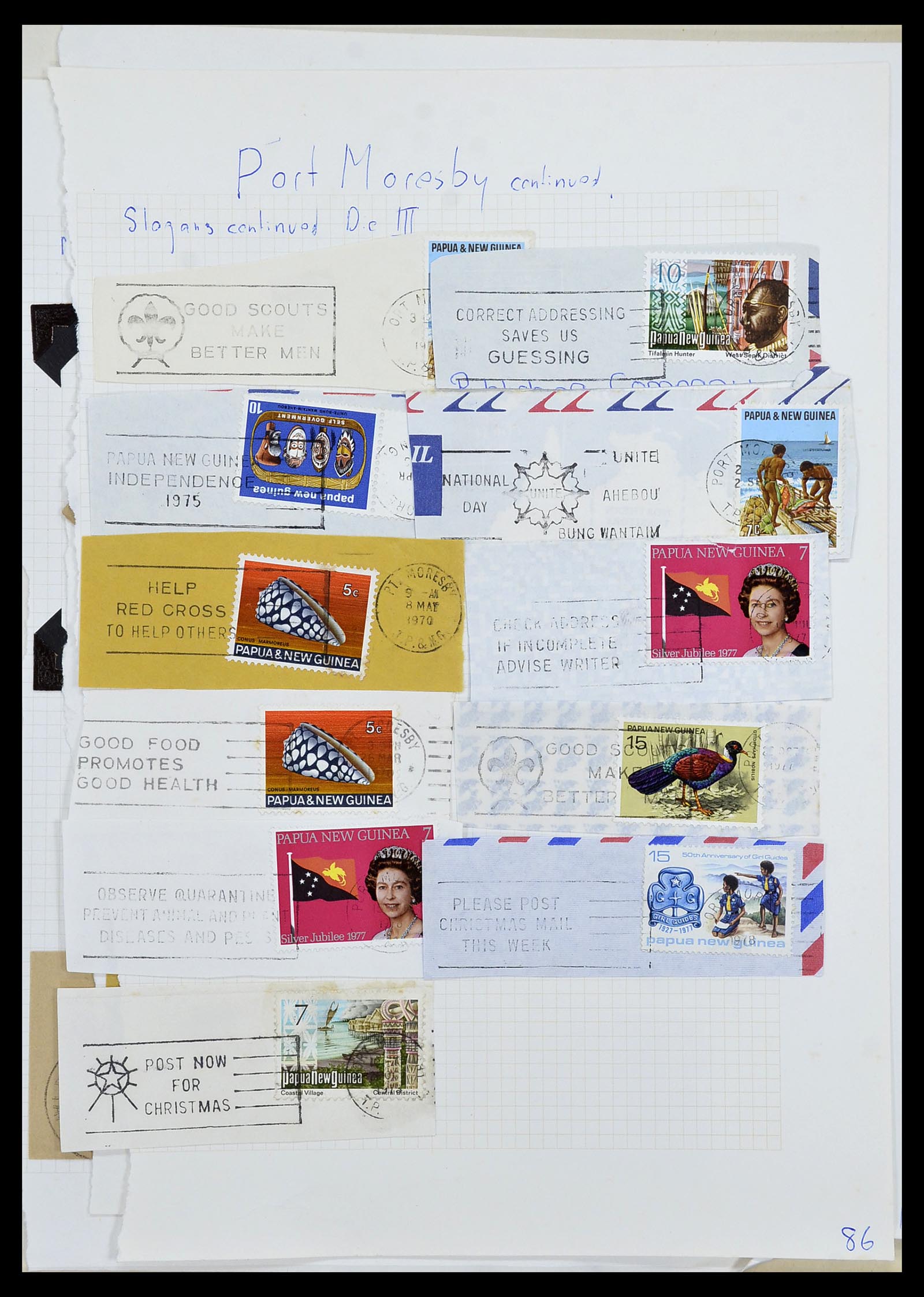 34384 008 - Postzegelverzameling 34384 Papua Nieuw Guinea stempels 1952-1980.
